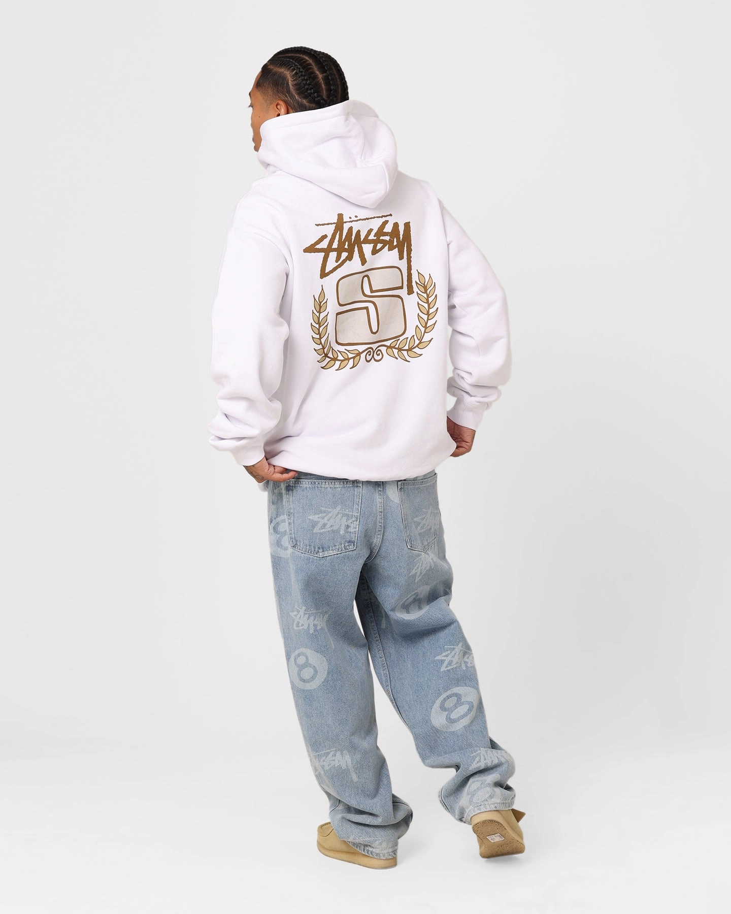 Courage Eco Friendly Certified Stussy S Wreath Hoodie White