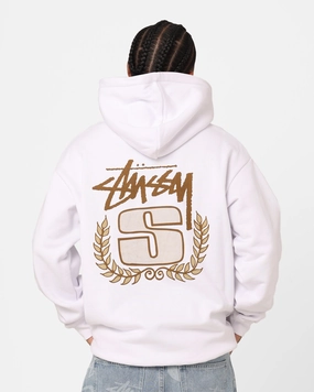 Athletic Fit Stussy S Wreath Hoodie White