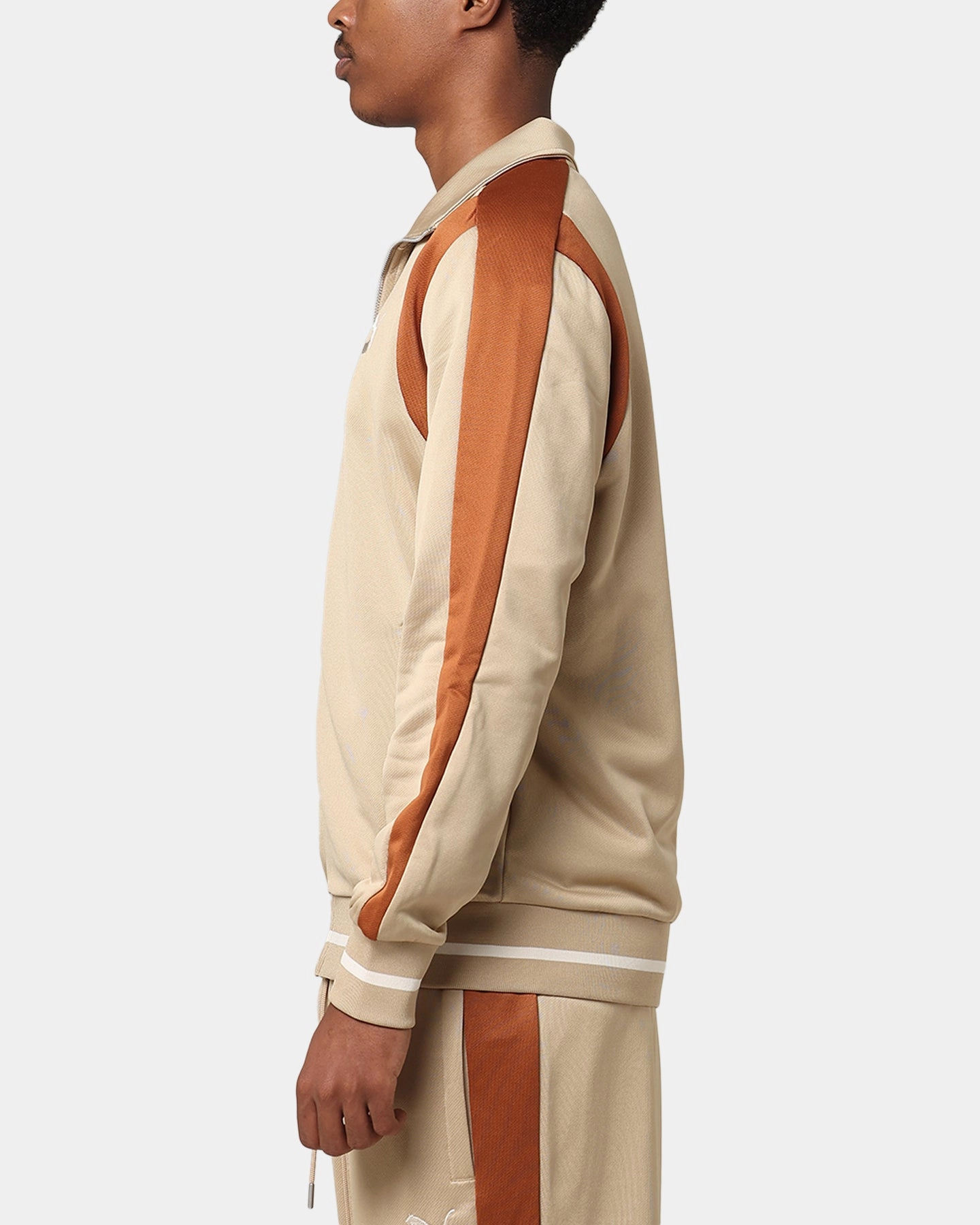 Puma For The Fanbase T7 Track Jacket Prairie Tan futuristic Breathable mesh
