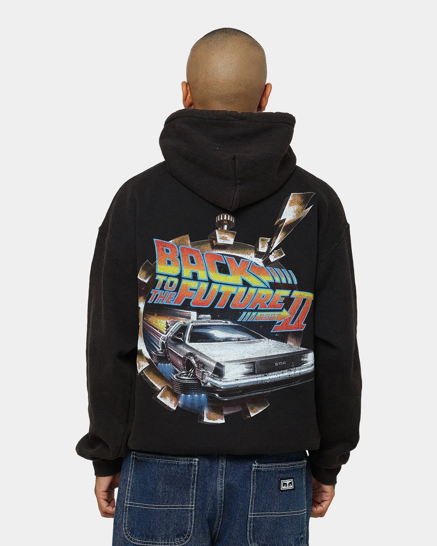 Versatile Wear American Thrift X Back To The Future Back To The Future 2 Vintage Hoodie Washed Black