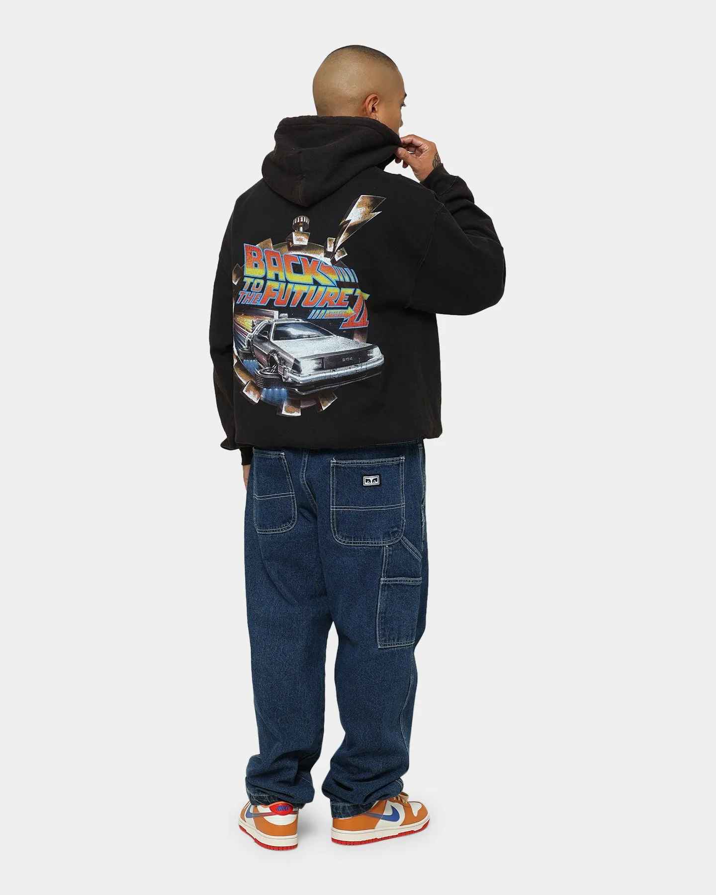 American Thrift X Back To The Future Back To The Future 2 Vintage Hoodie Washed Black Compliment