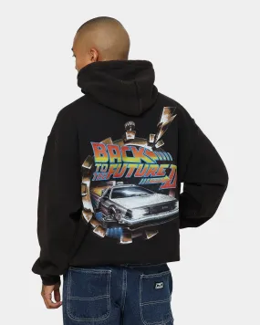 American Thrift X Back To The Future Back To The Future 2 Vintage Hoodie Washed Black Skiing