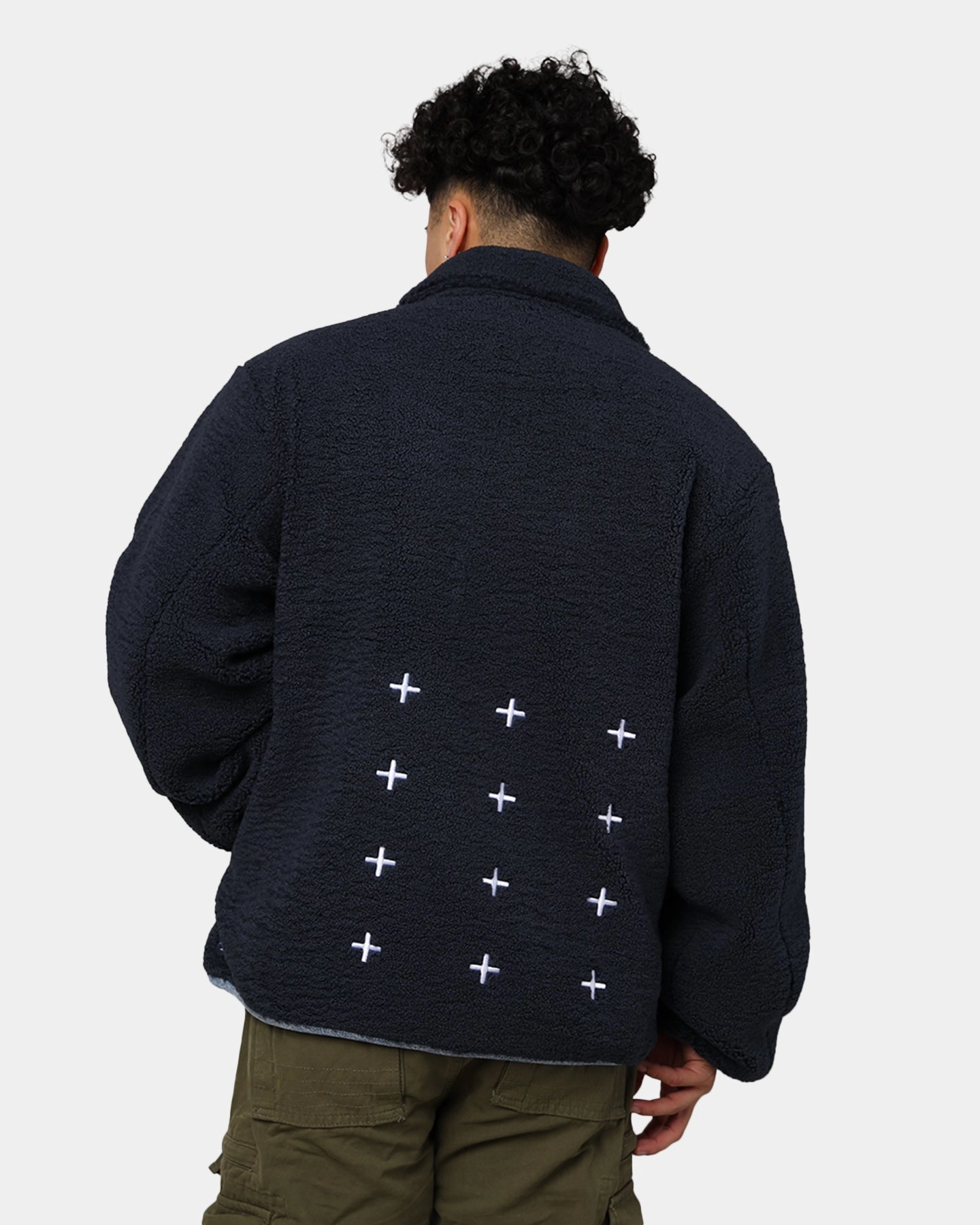 Ksubi Ice Breaker Zip Through Punk Jacket Navy Ergonomic Paneling Visualize