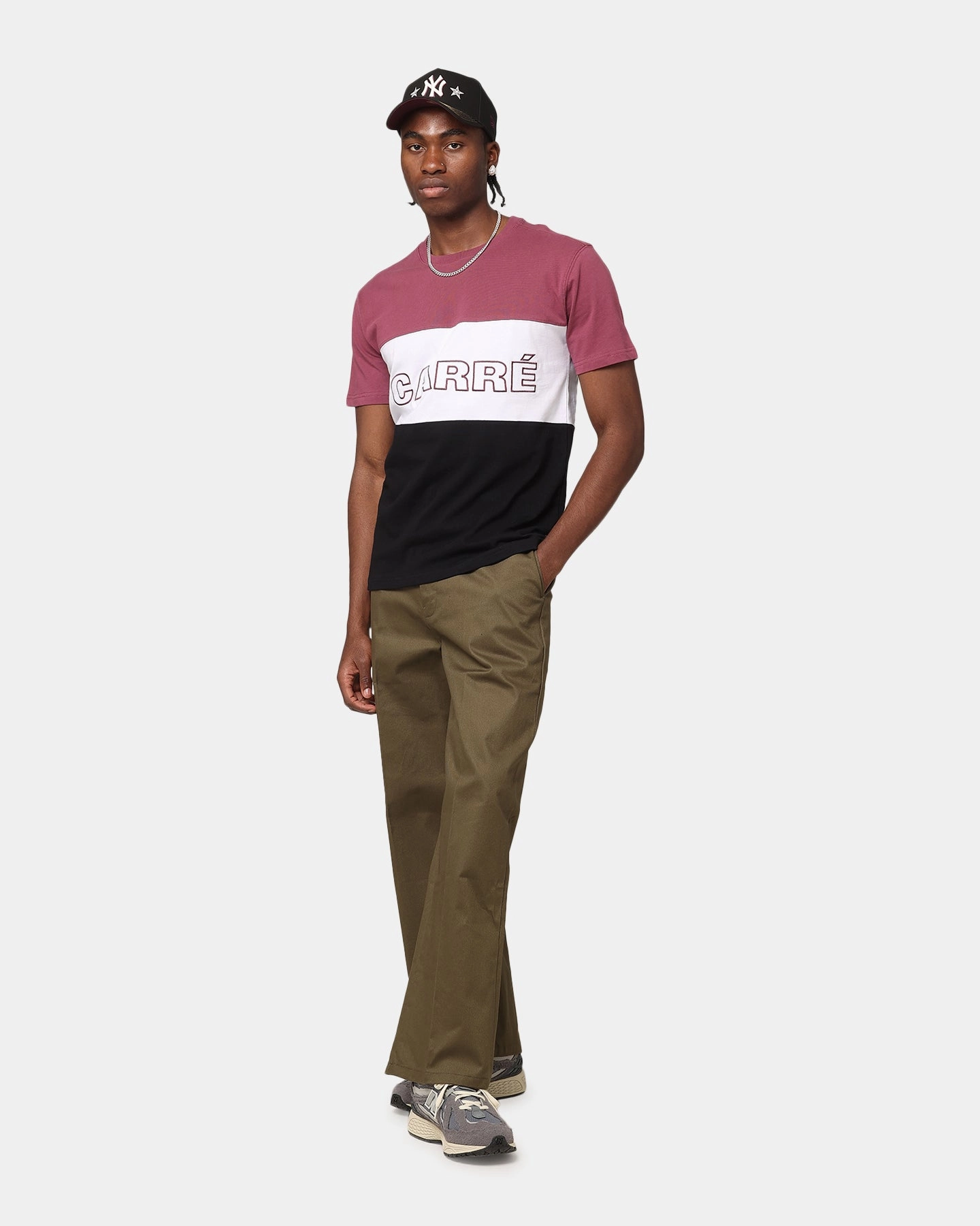 Carre Studio Baggy Pants Khaki Wrinkle resistant fabric