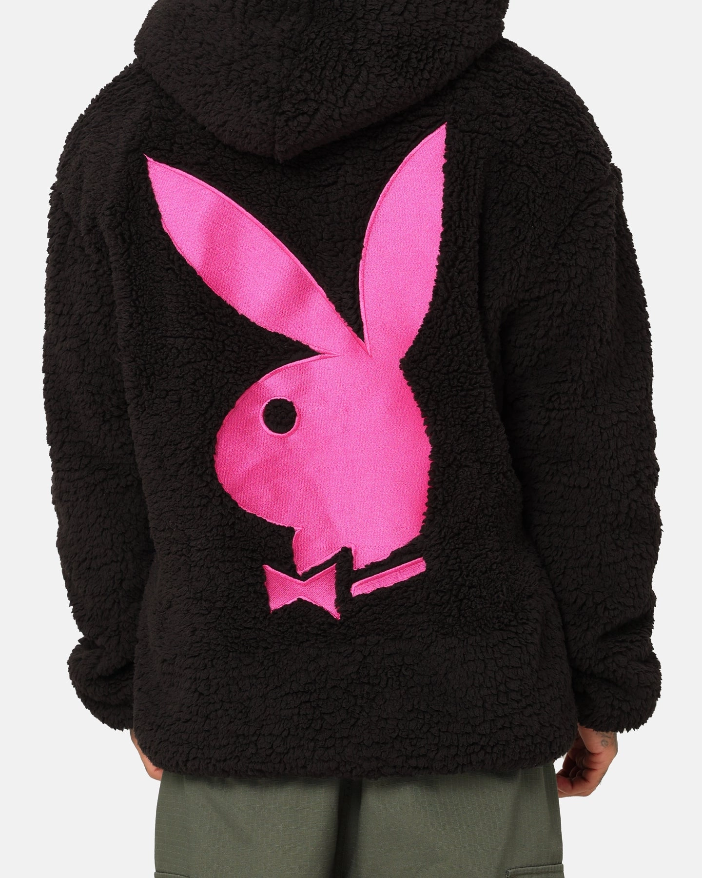 Base-layer Plain Playboy Bunny O Sherpa Jacket Black