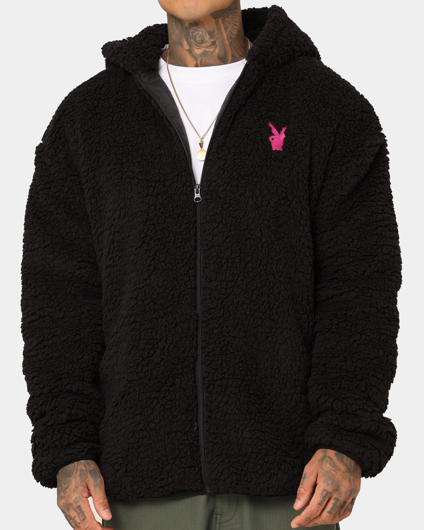 sunny - day look Playboy Bunny O Sherpa Jacket Black