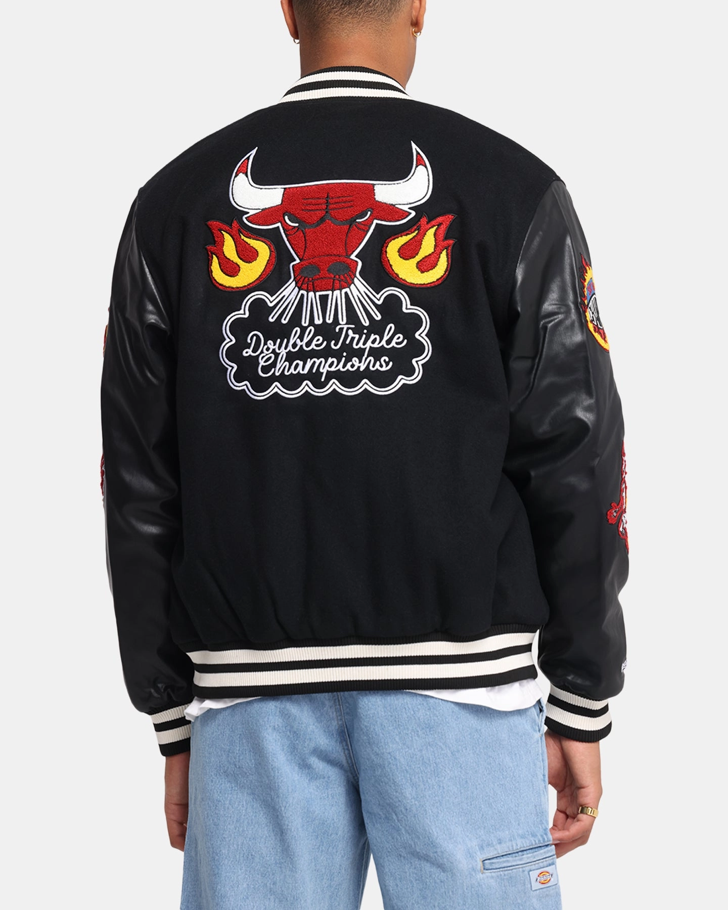 Restore Mitchell & Ness Chicago Bulls Ignite Champions Varsity Jacket Black