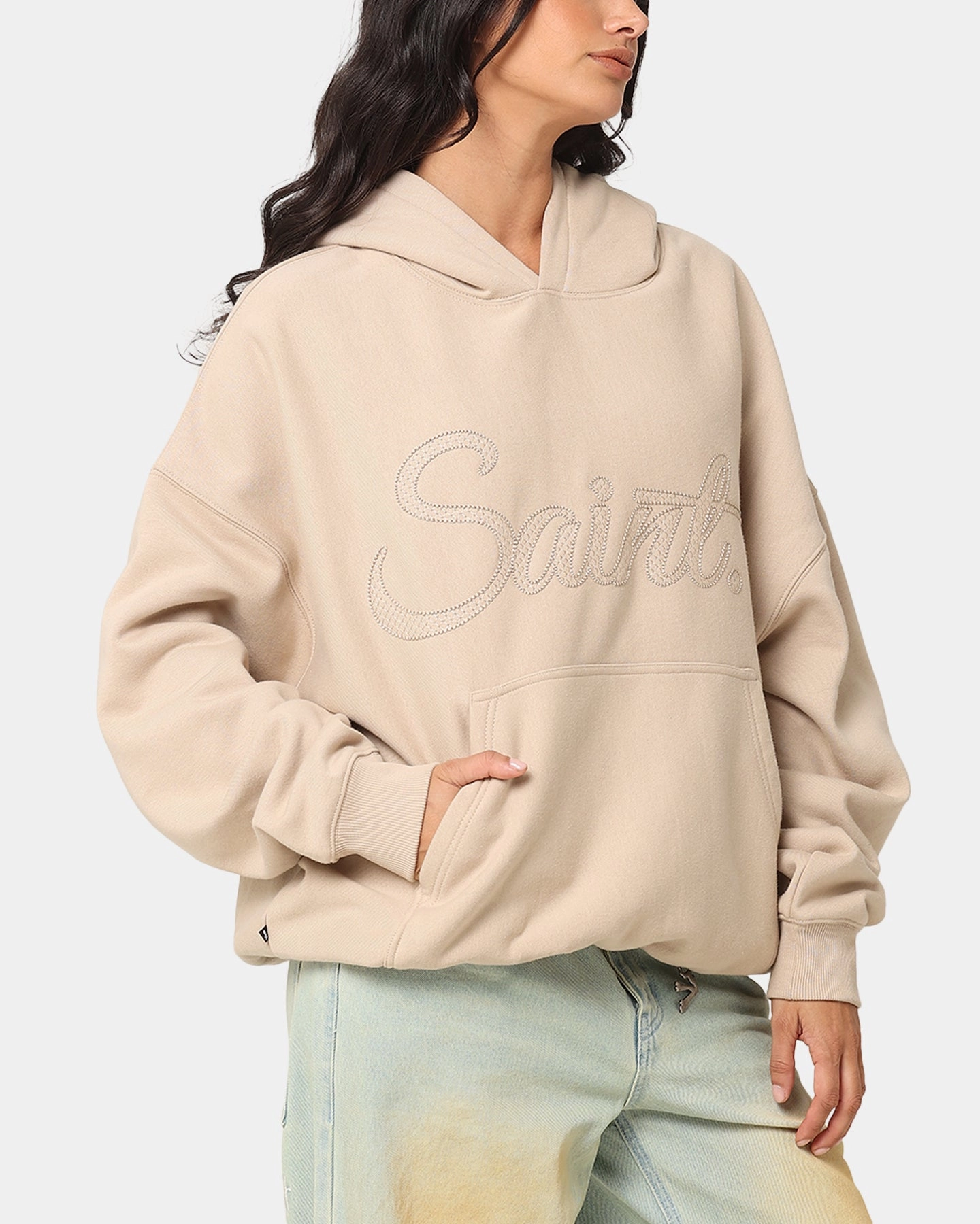 Light Reflective Trims Secure Storage Compartments Saint Morta Scribere Premium Hoodie Stone