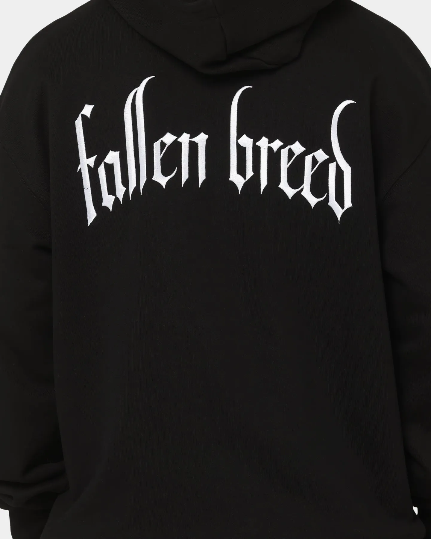 Articulated Seams Fallen Breed Signature Logo Hoodie Black