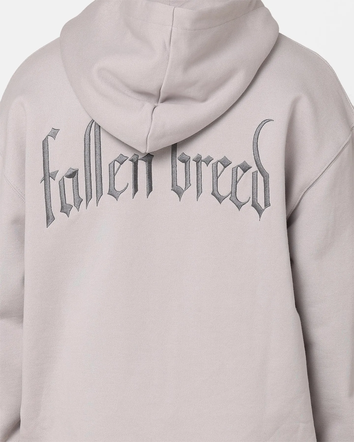Button Snap Conversion Fallen Breed Signature Logo Hoodie Light Grey
