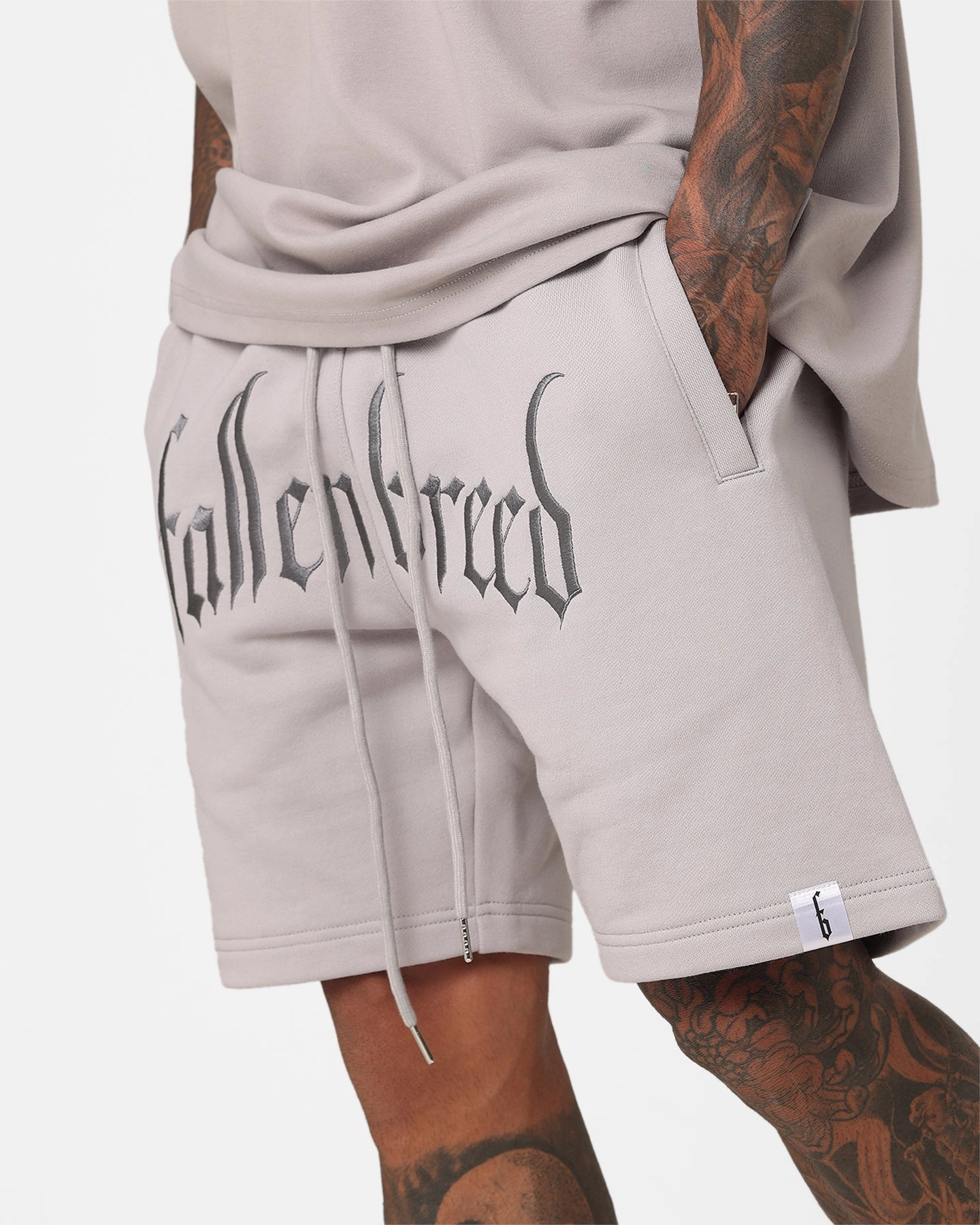 Unisex Fallen Breed Logo Sweat Shorts Light Grey