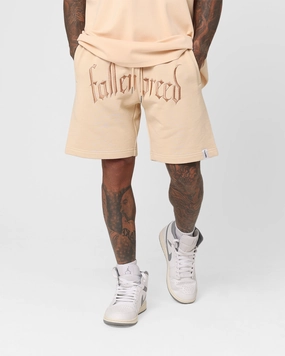 Petite Fit Fallen Breed Logo Sweat Shorts Nude