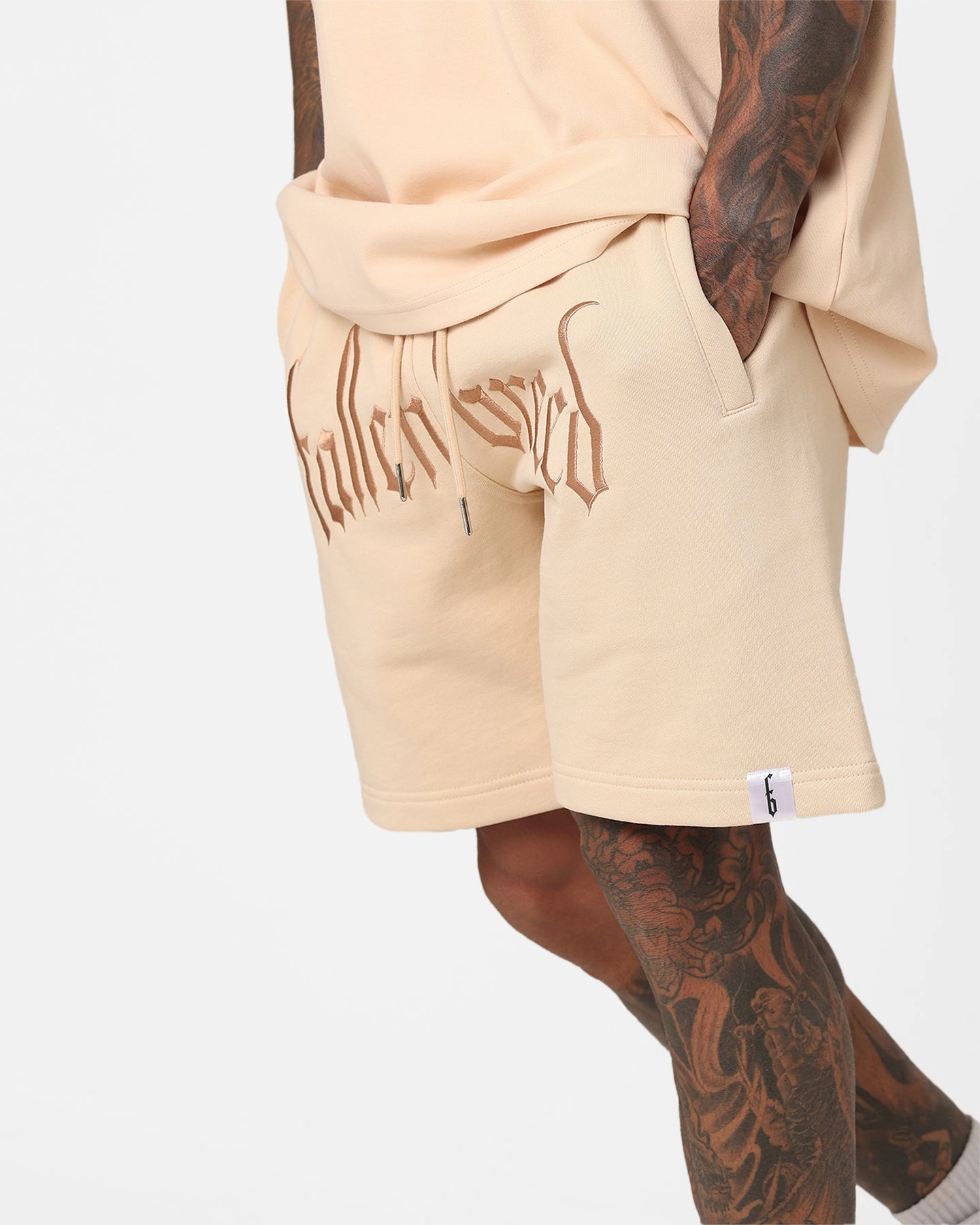 Playful Look Fallen Breed Logo Sweat Shorts Nude