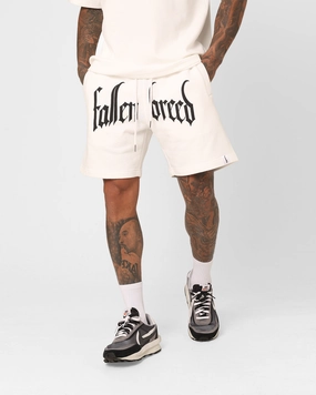 Trendy Vibe Fallen Breed Puff Logo Zip Sweat Shorts White/Black