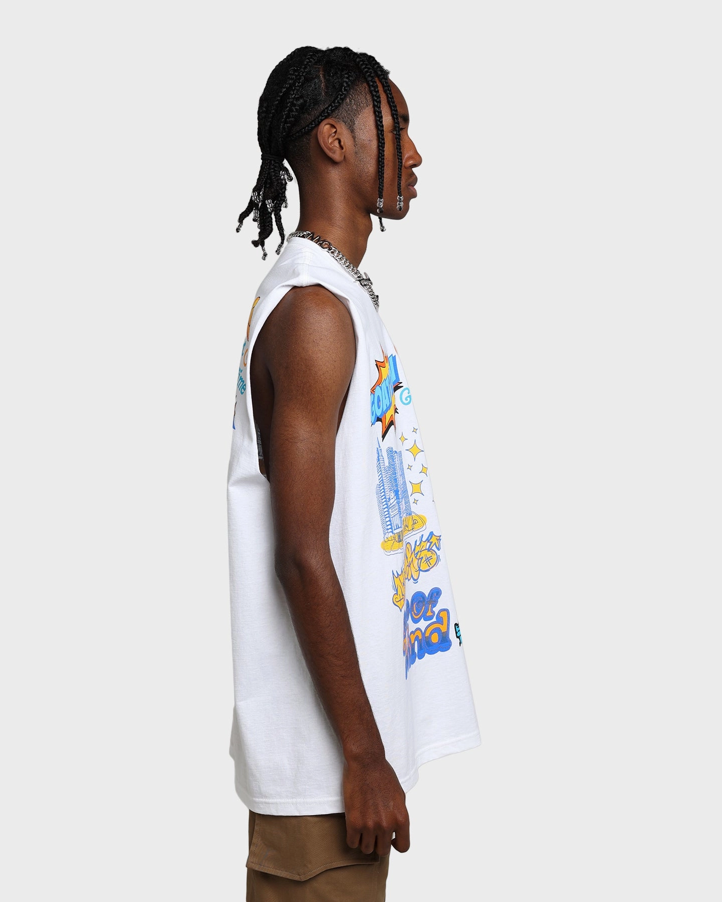 Goat Crew State Of Mind Muscle T-Shirt White Everyday Wearable Men's