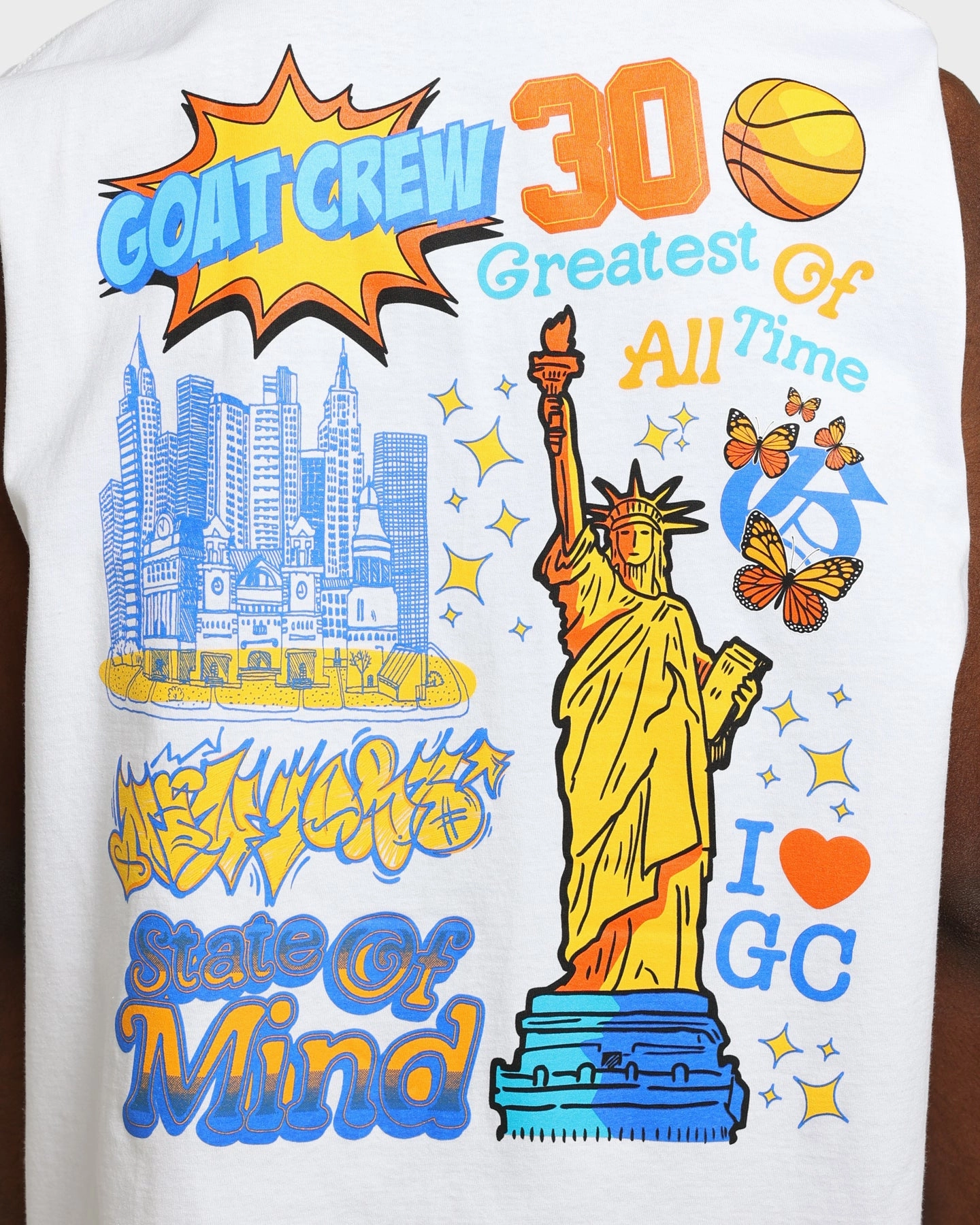 tall size Goat Crew State Of Mind Muscle T-Shirt White