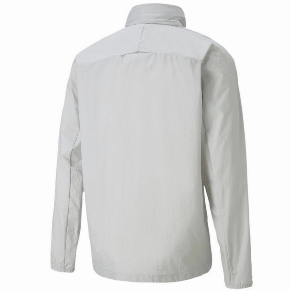 Olympique Marseille soccer training rain jacket 2021 light grey - Puma Pin ChafeResistant Flat Seams