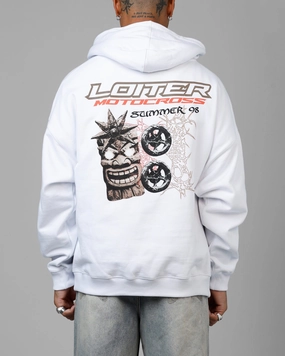 Loiter Summer Motocross Premium Hoodie White Bonded Seam Technology Inspire