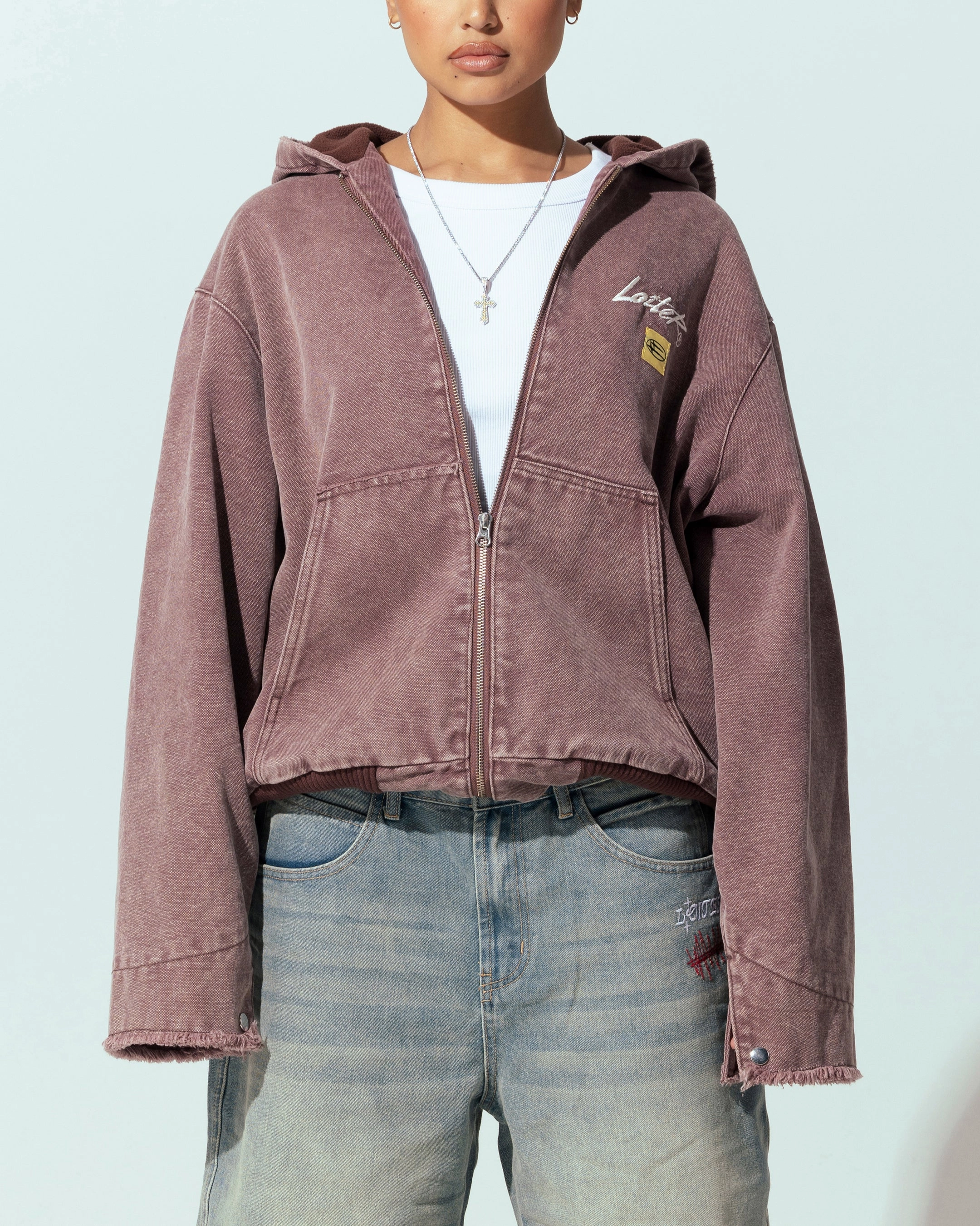 Chemistry Cozy Jacket Loiter Workwear Zip Jacket Vintage Burgundy