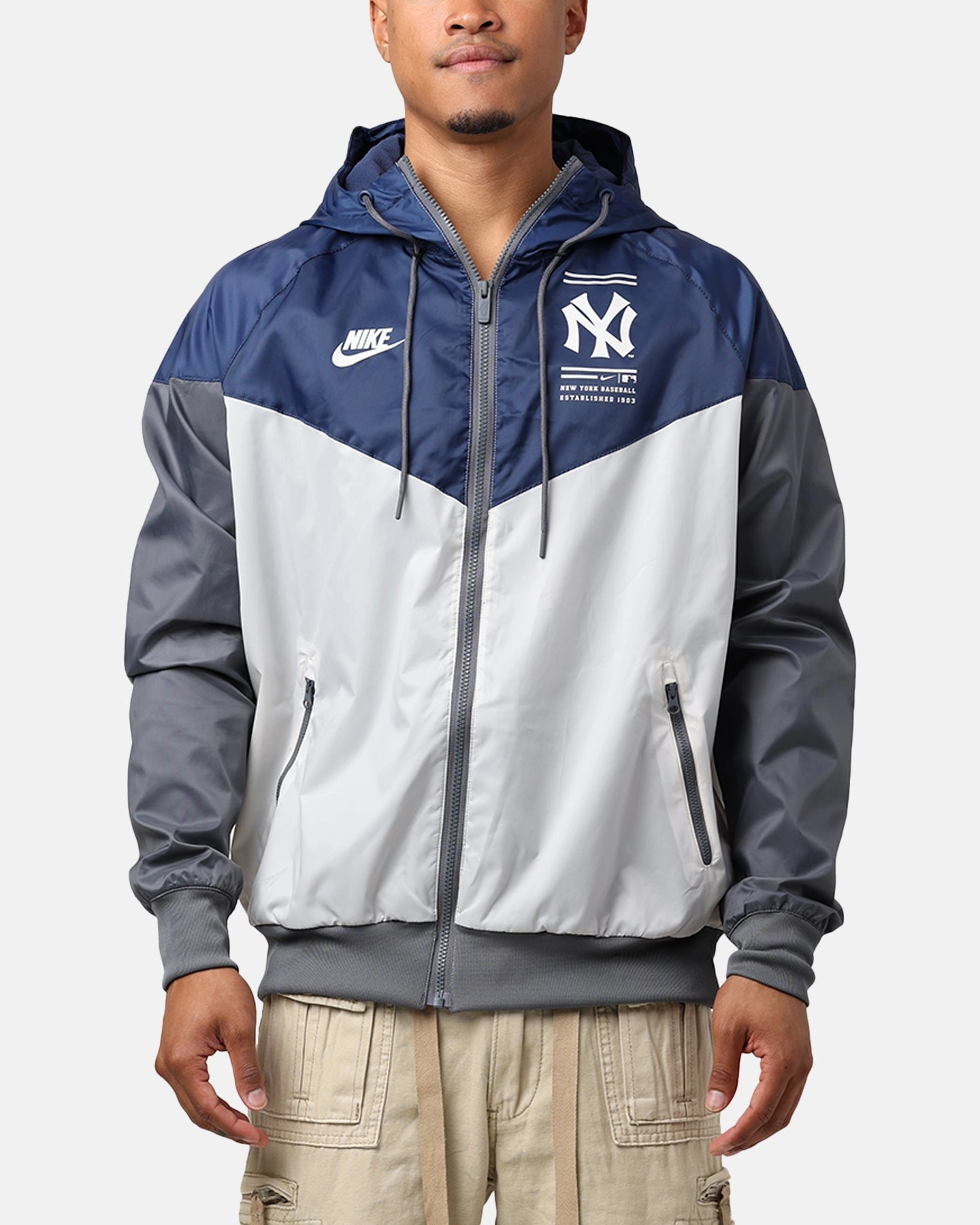 Purple Nike New York Yankees Cooperstown Windrunner Jacket Midnight Navy/Light Bone