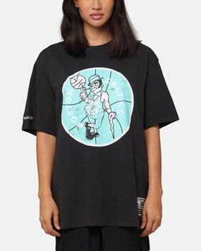 Simple Comfort Cozy Comfort Mitchell & Ness Boston Celtics Ice Blue Logo T-Shirt Faded Black
