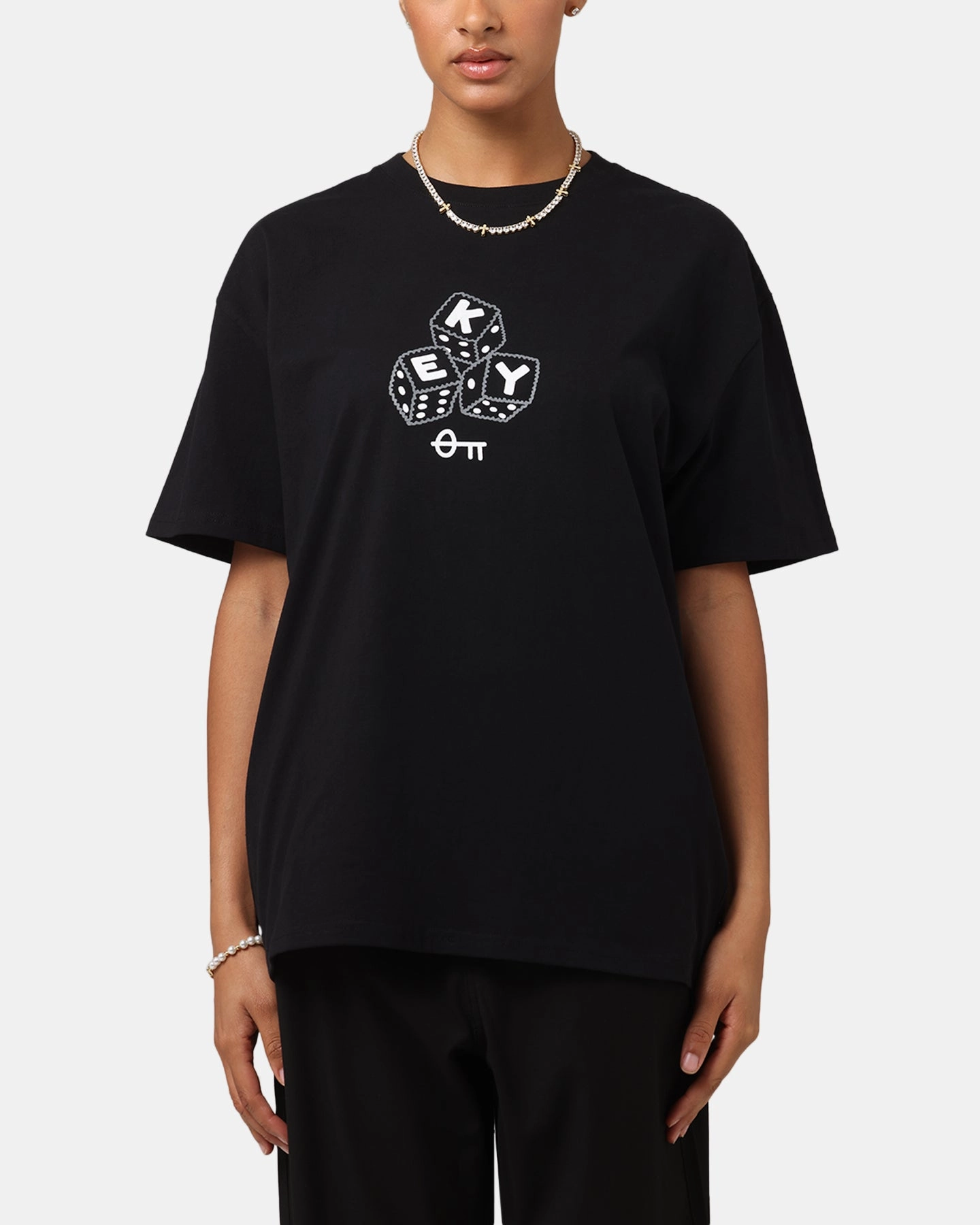 Stylish Key Street Dice Vintage T-Shirt Black