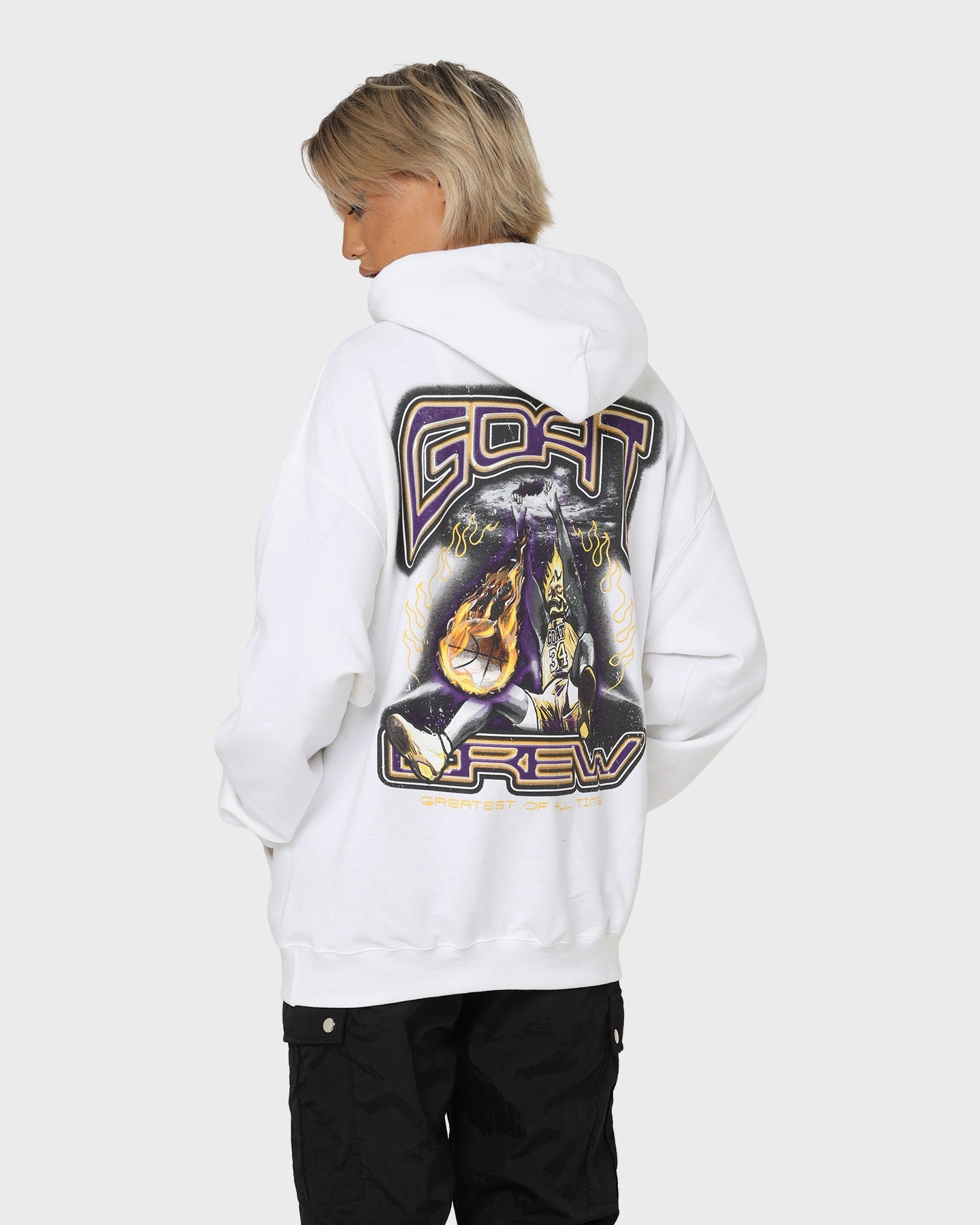 Goat Crew Space Slam Hoodie White Potoroo like Non Restrictive Collar