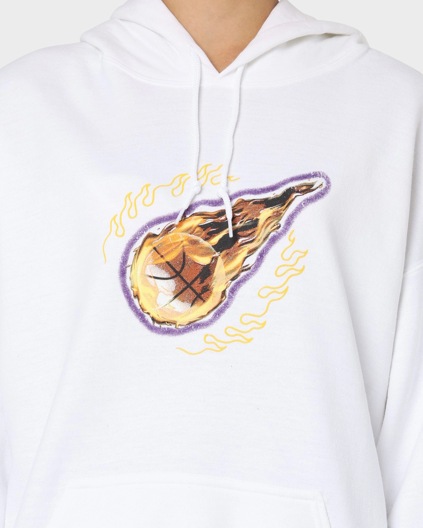 Leather like Goat Crew Space Slam Hoodie White