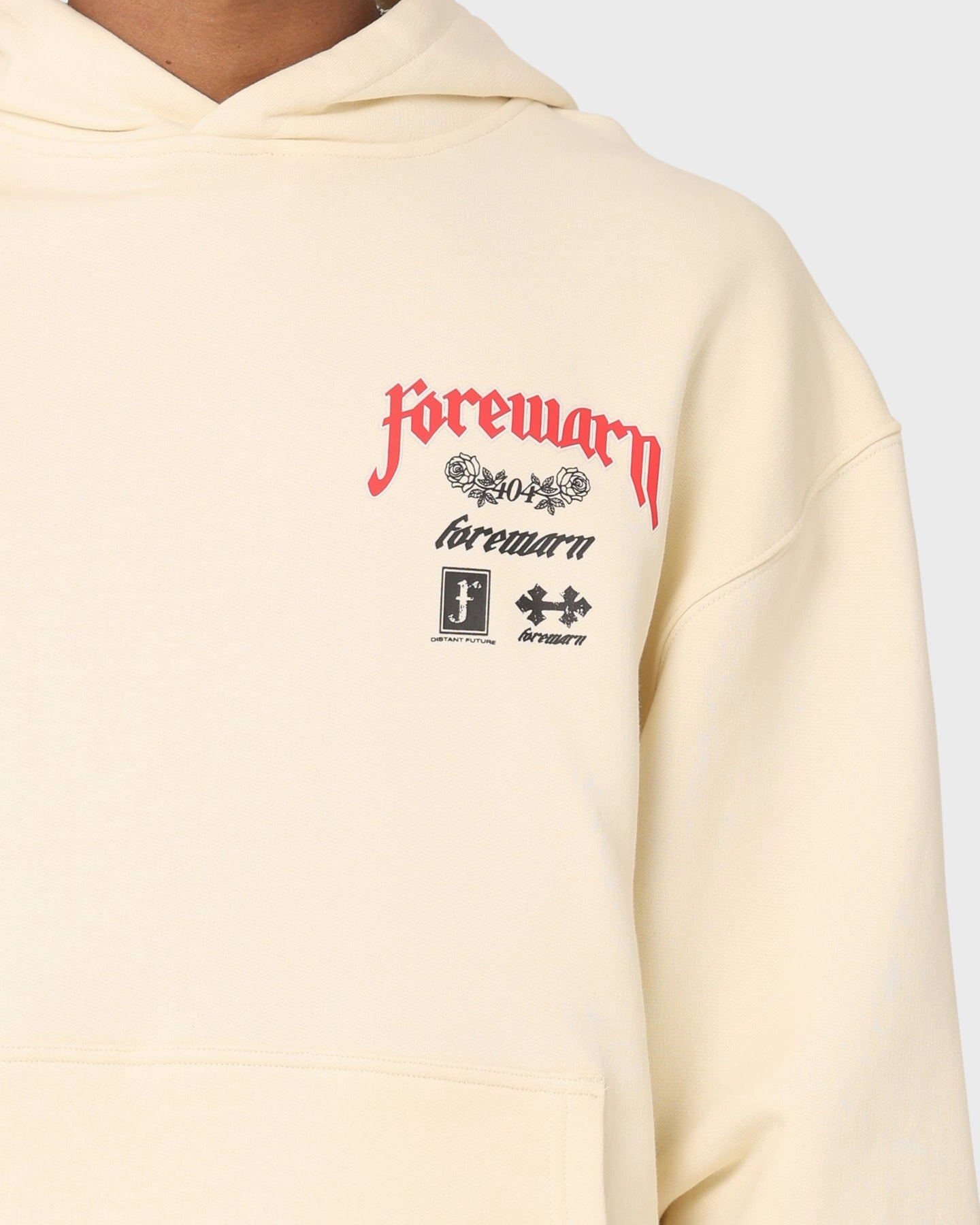 Ergonomic Shoulder Design beach bonfire 404 Forewarn Hoodie Off White