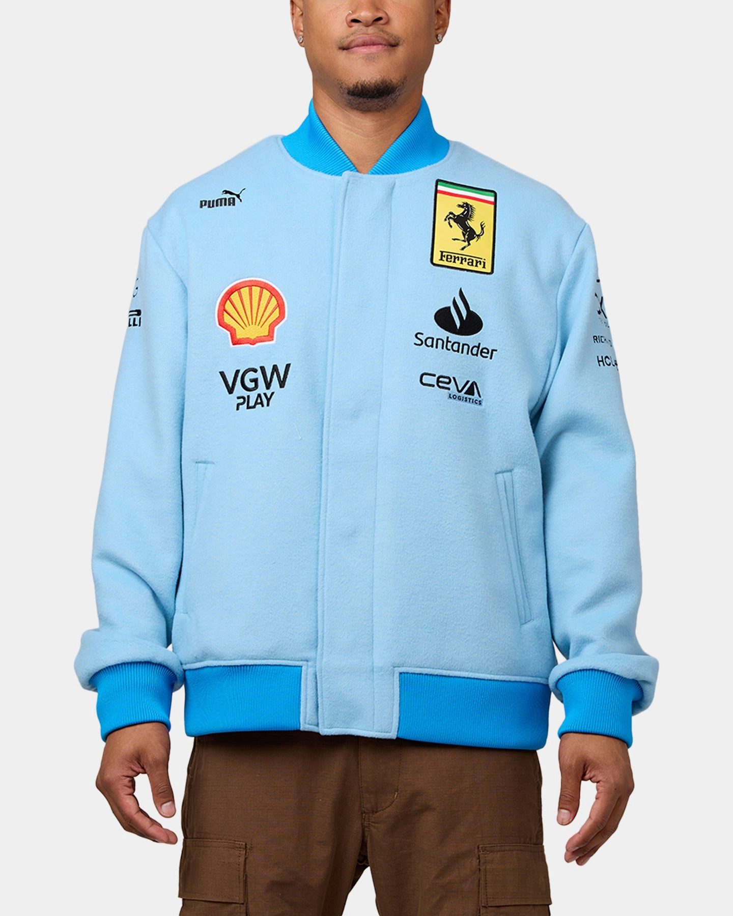 Puma X Scuderia Ferrari Team Miami Grand Prix Varsity Jacket Lazor Blue Connect