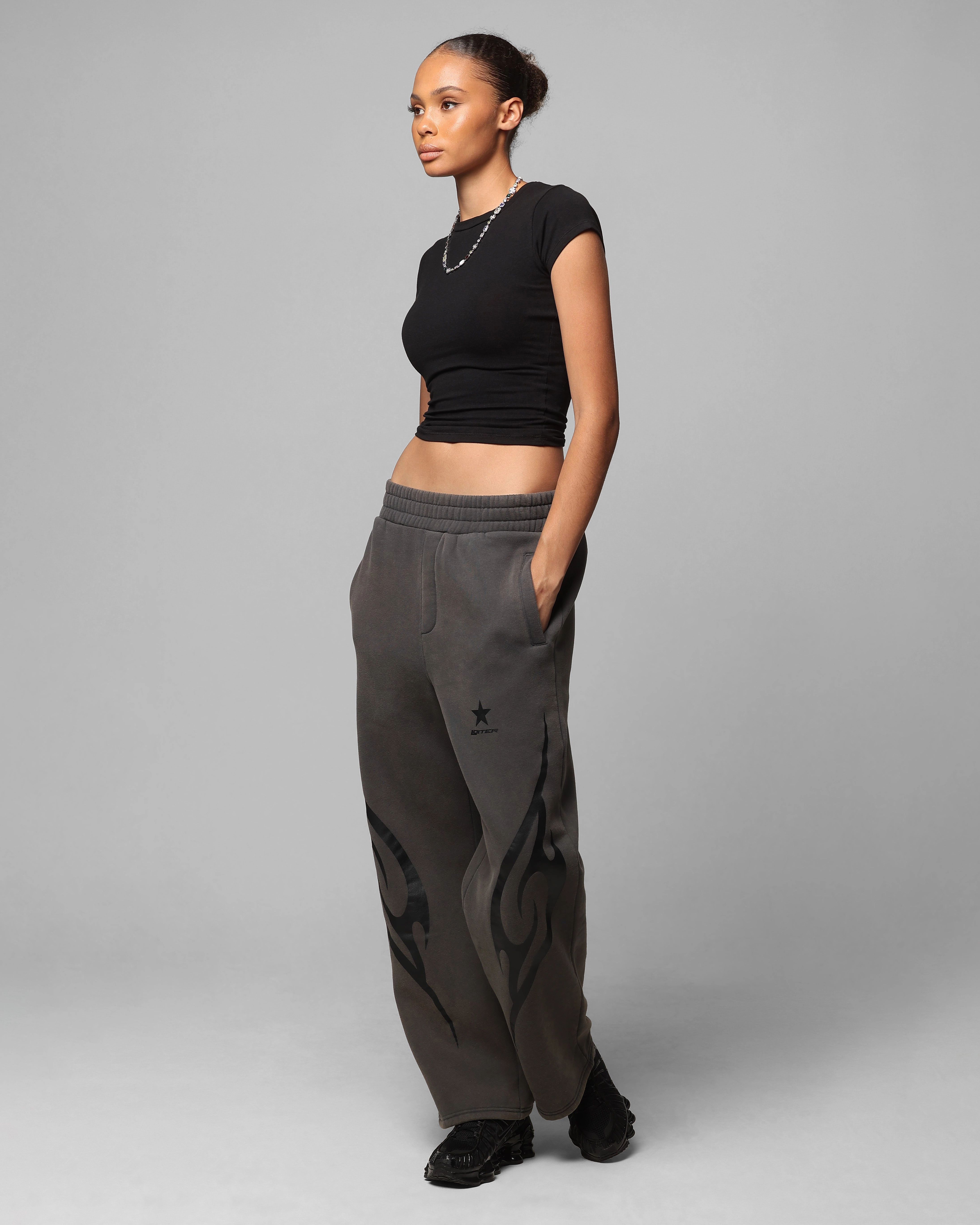 Loiter Cyber Sweat Pants Charcoal Anti Static Lining