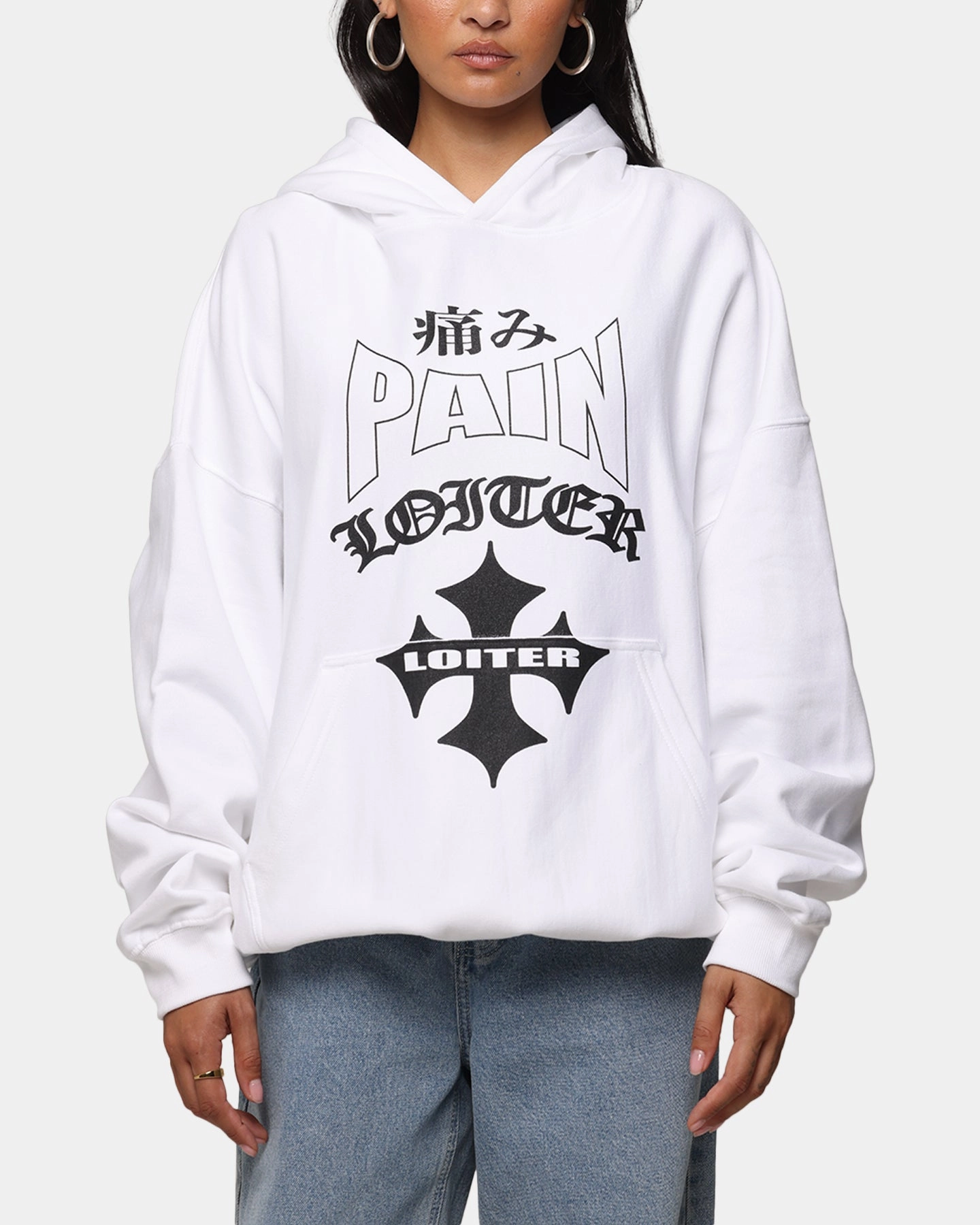 Street Look Ladybug like Loiter Ultimate Pain Hoodie White