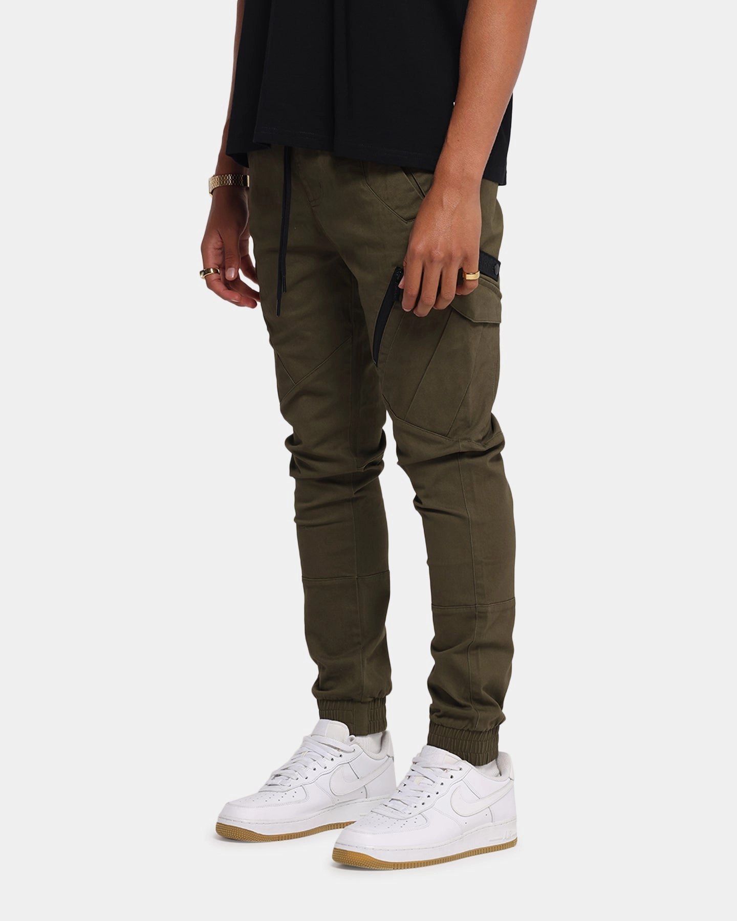 Carre Evolution Cargo Joggers Olive Green RecycledMaterial