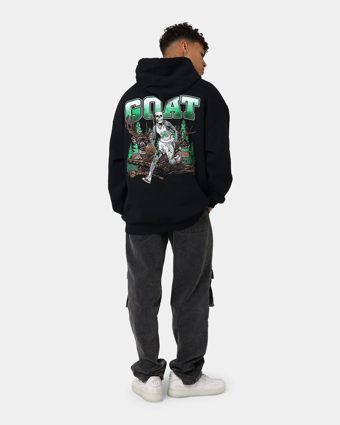 High-Performance Wear Goat Crew Buck Hunter Hoodie Black