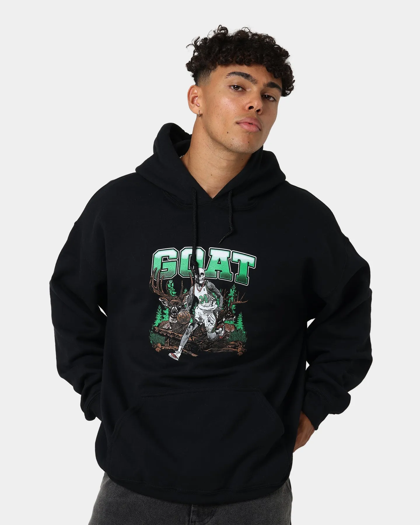 GloveFriendly Cuff Design Goat Crew Buck Hunter Hoodie Black