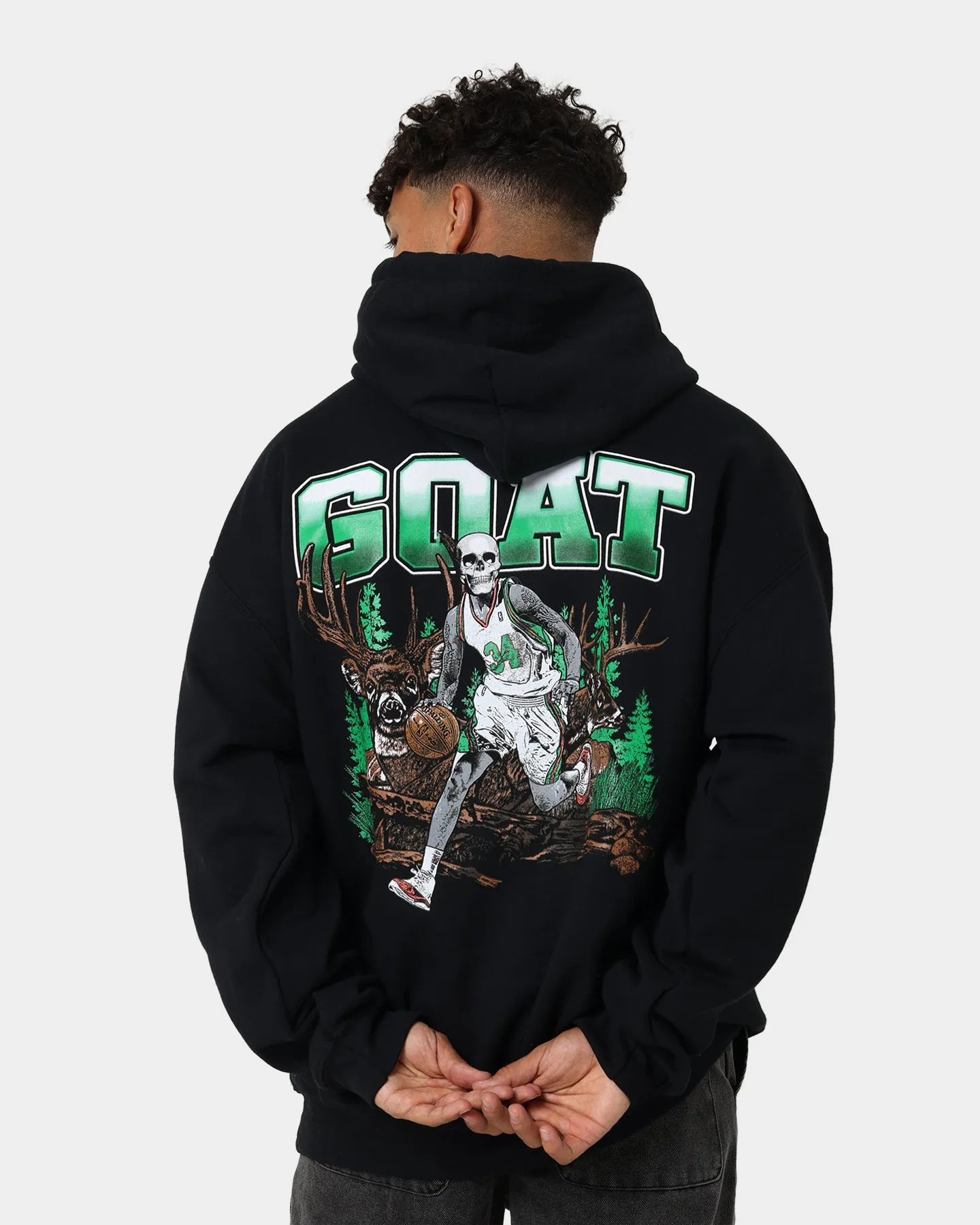 Card LowProfile Seam Design Goat Crew Buck Hunter Hoodie Black