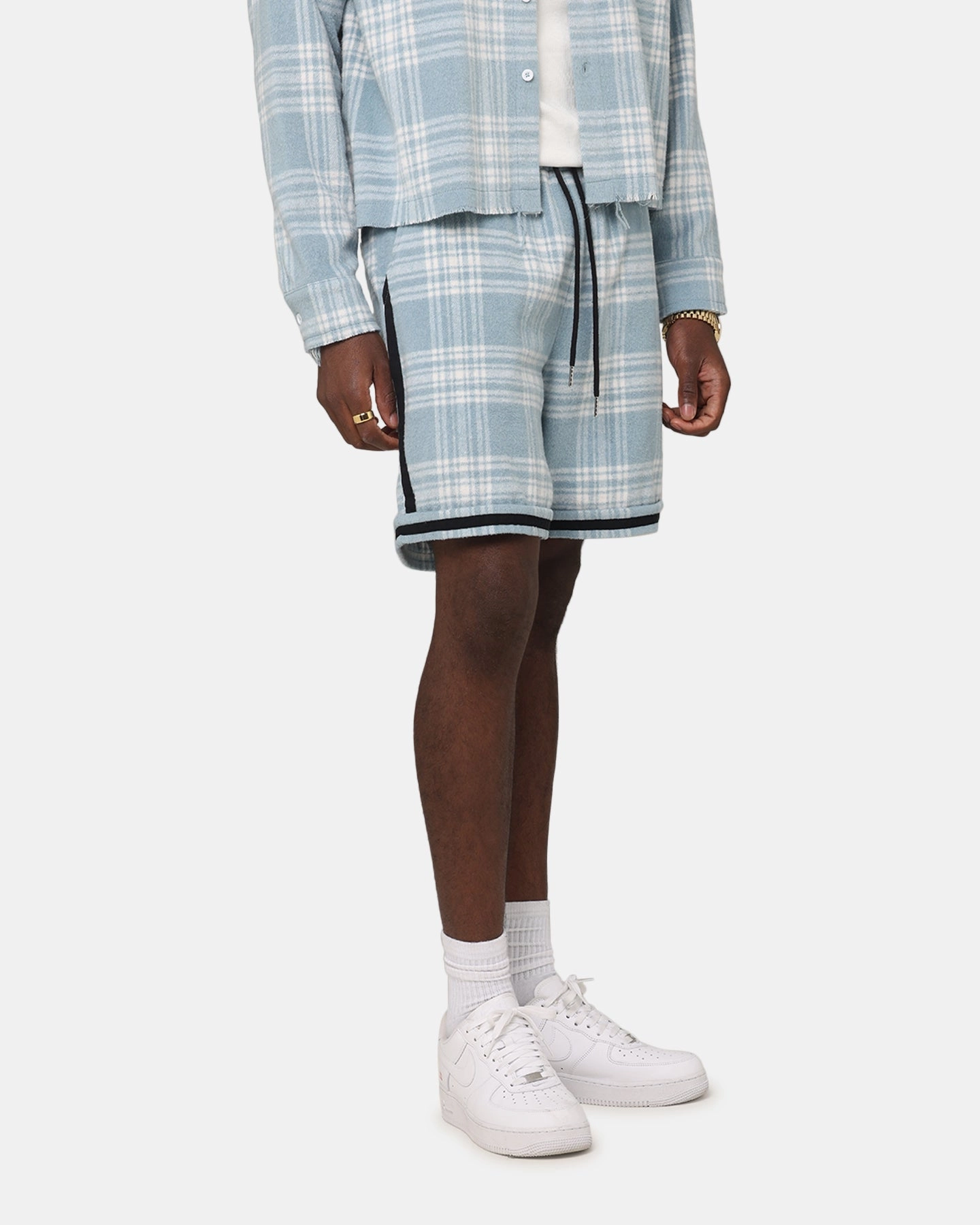 Festival Outfit XXIII Plaid Ball Shorts Blue