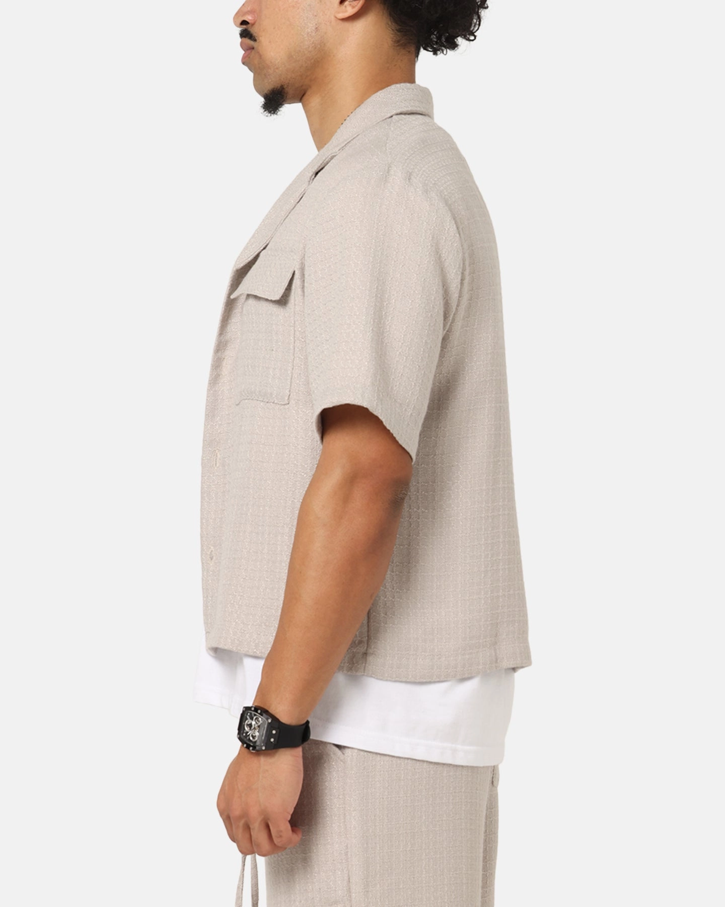 Eco-friendly XXIII Textured Button Up Shirt Stone