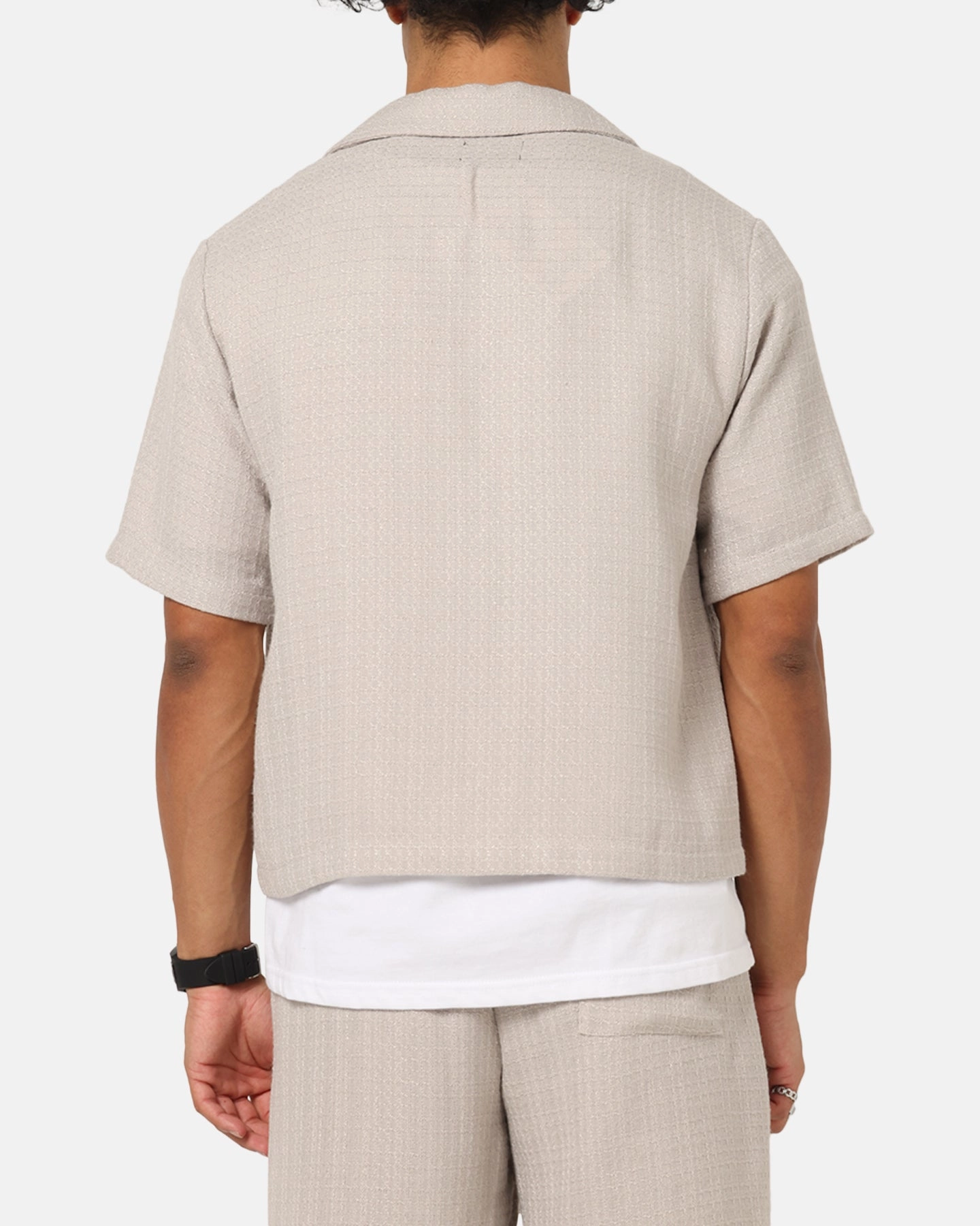 Neutral Tones Abrasion Resistant Edges XXIII Textured Button Up Shirt Stone