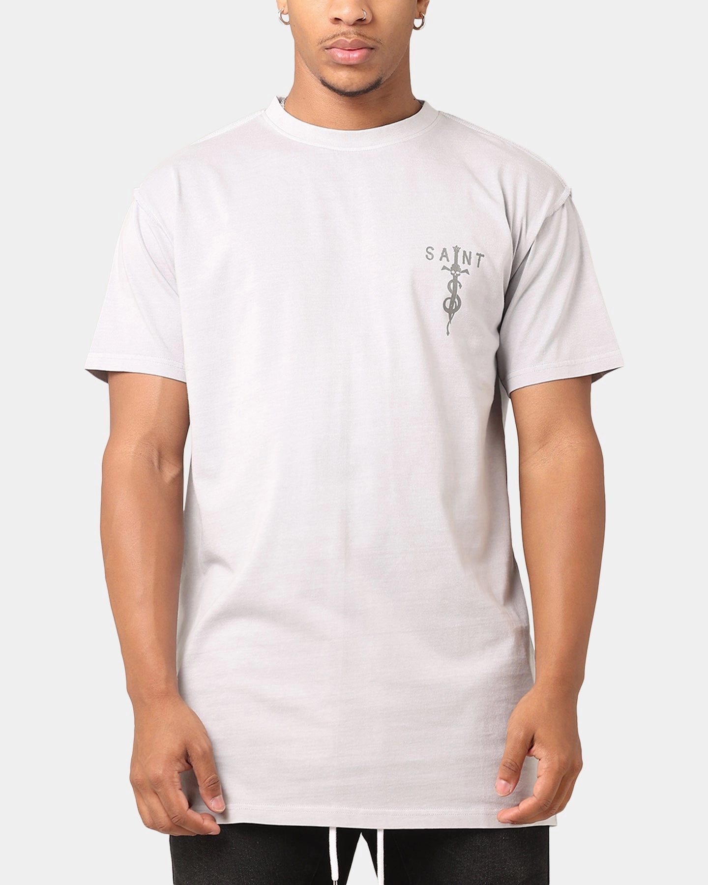 Relaxed and Easy Effortless Layer Saint Morta Daggers Lafayette T-Shirt Vintage Grey