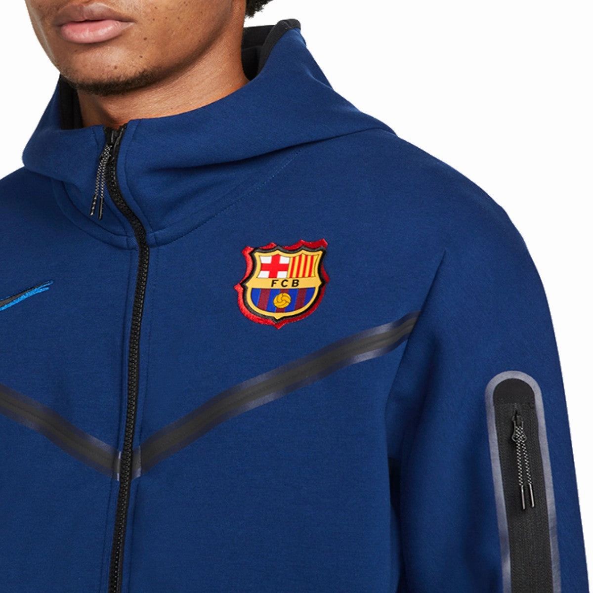 FC Barcelona Tech Fleece presentation soccer tracksuit 2022 - Nike Fitness Gusseted Crotch Construction