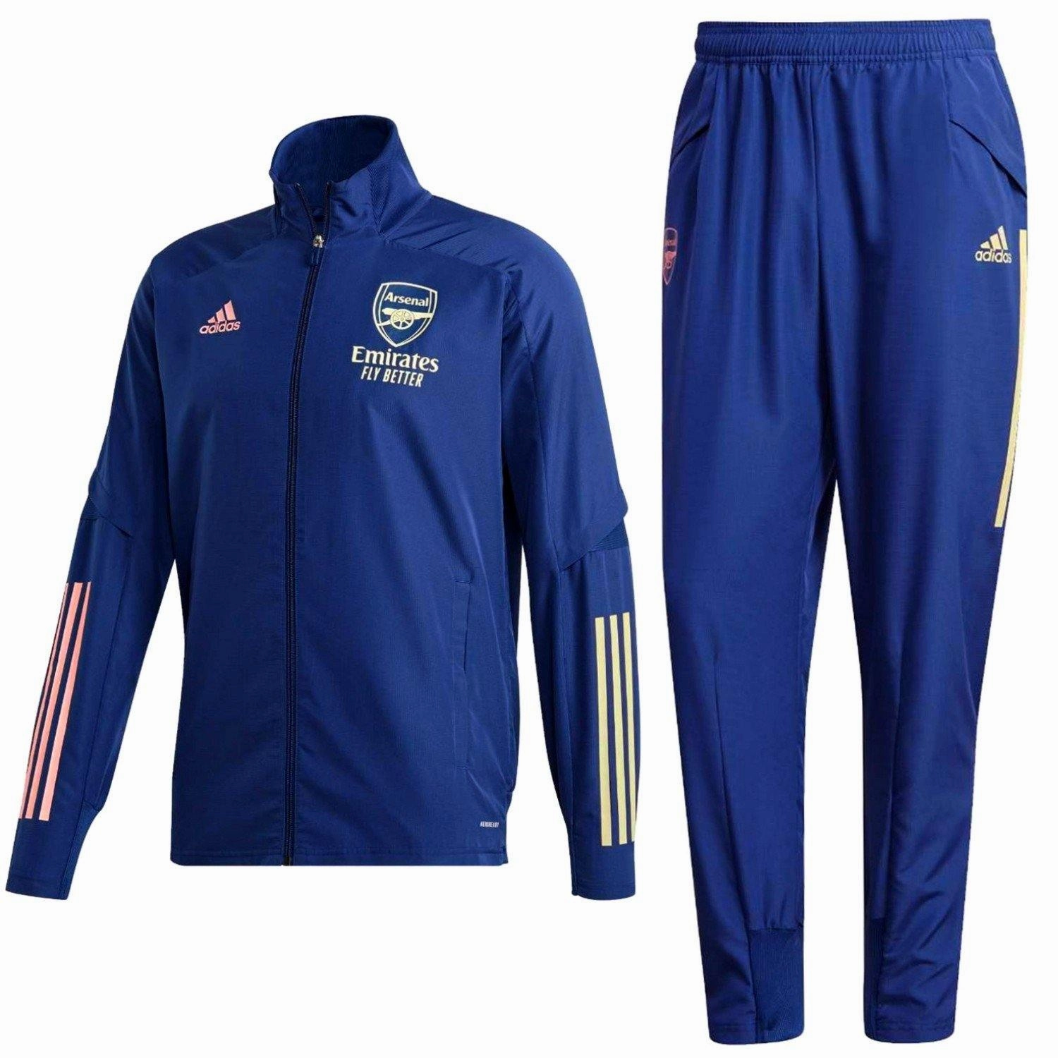 strap venue preference venue Arsenal navy presentation Soccer tracksuit 2020/21 - Adidas