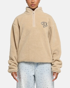 Nike Club Sustainable Winterized Half Zip Top Grain/Medium Ash Grey Breathable wear Seamless Construction Design