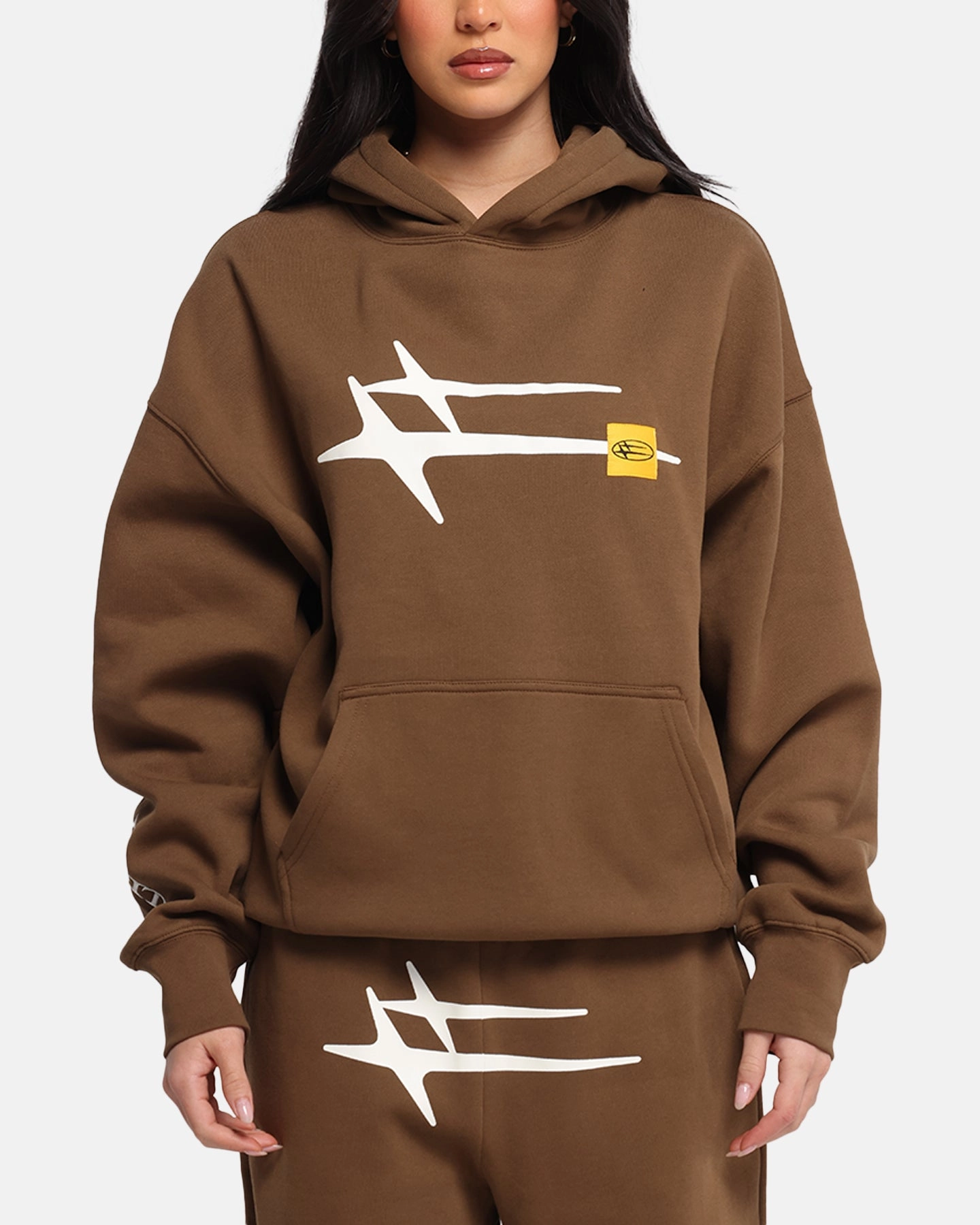 visibility Loiter Hybrid Premium Hoodie Brown