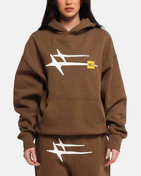 visibility Loiter Hybrid Premium Hoodie Brown