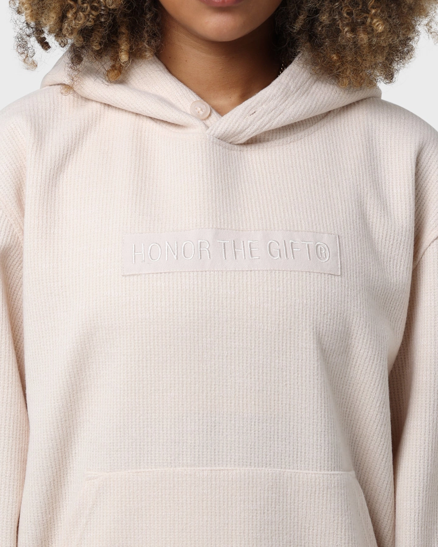 Honor The Gift Howard Knit Hoodie Cream HighNeck Double Layer Design
