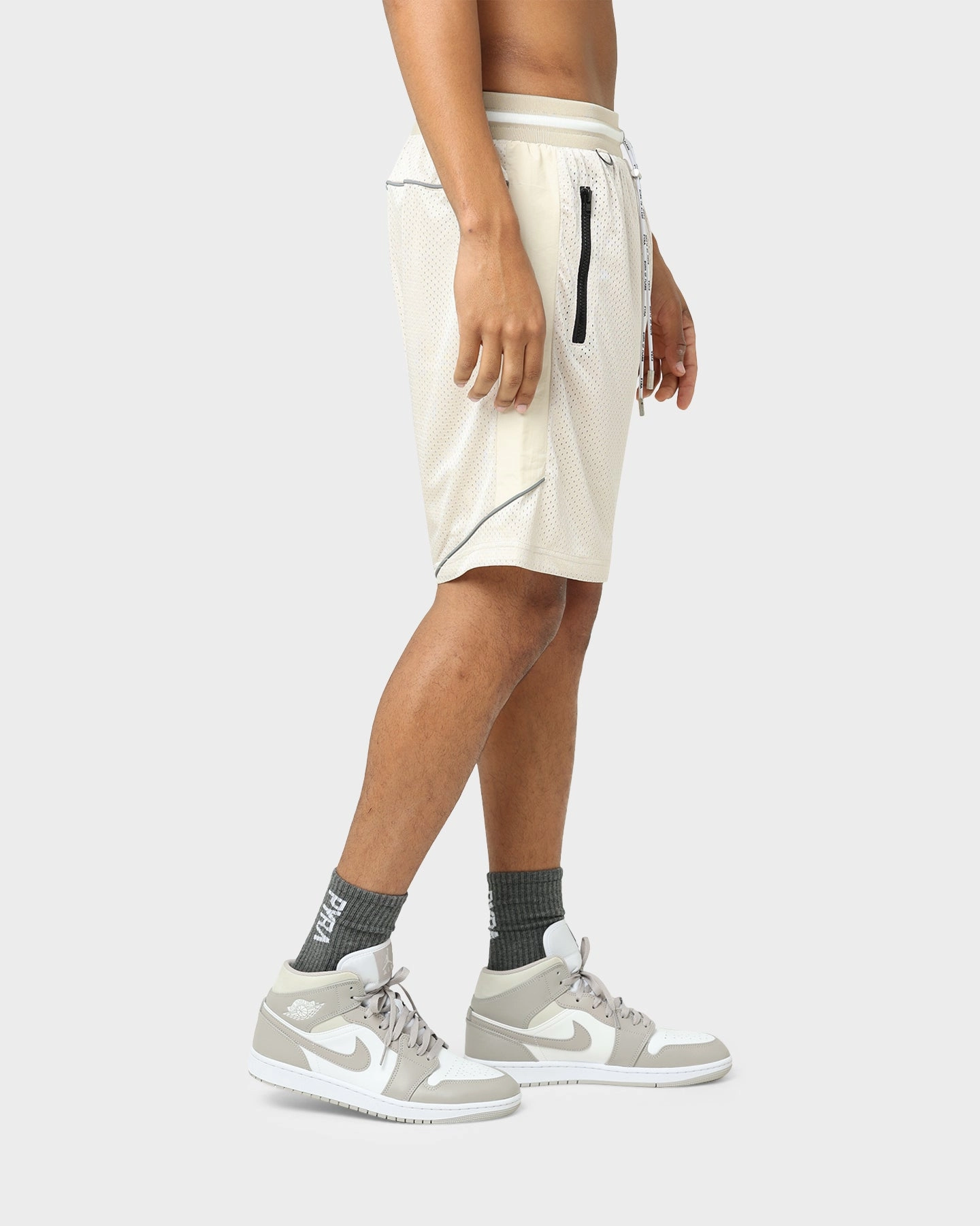 Pyra Nero Mesh Shorts Chateau Grey Wrinkle Free Weave Weightless Travel Design