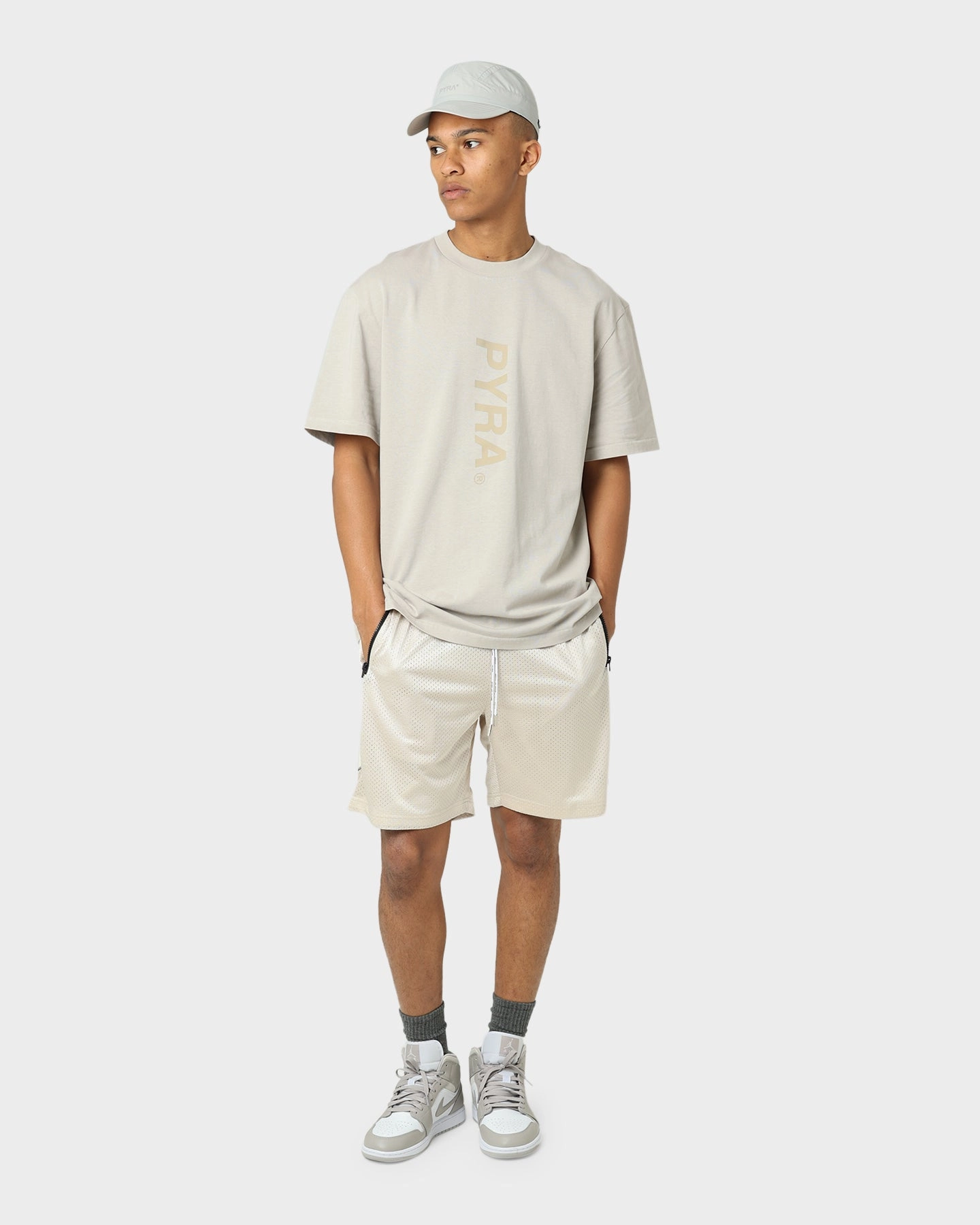 Personalized Cool Fit Pyra Nero Mesh Shorts Chateau Grey