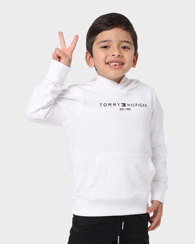 Magnetic Closure System Reflective Safety Details Tommy Hilfiger Kids' Essential Hoodie White