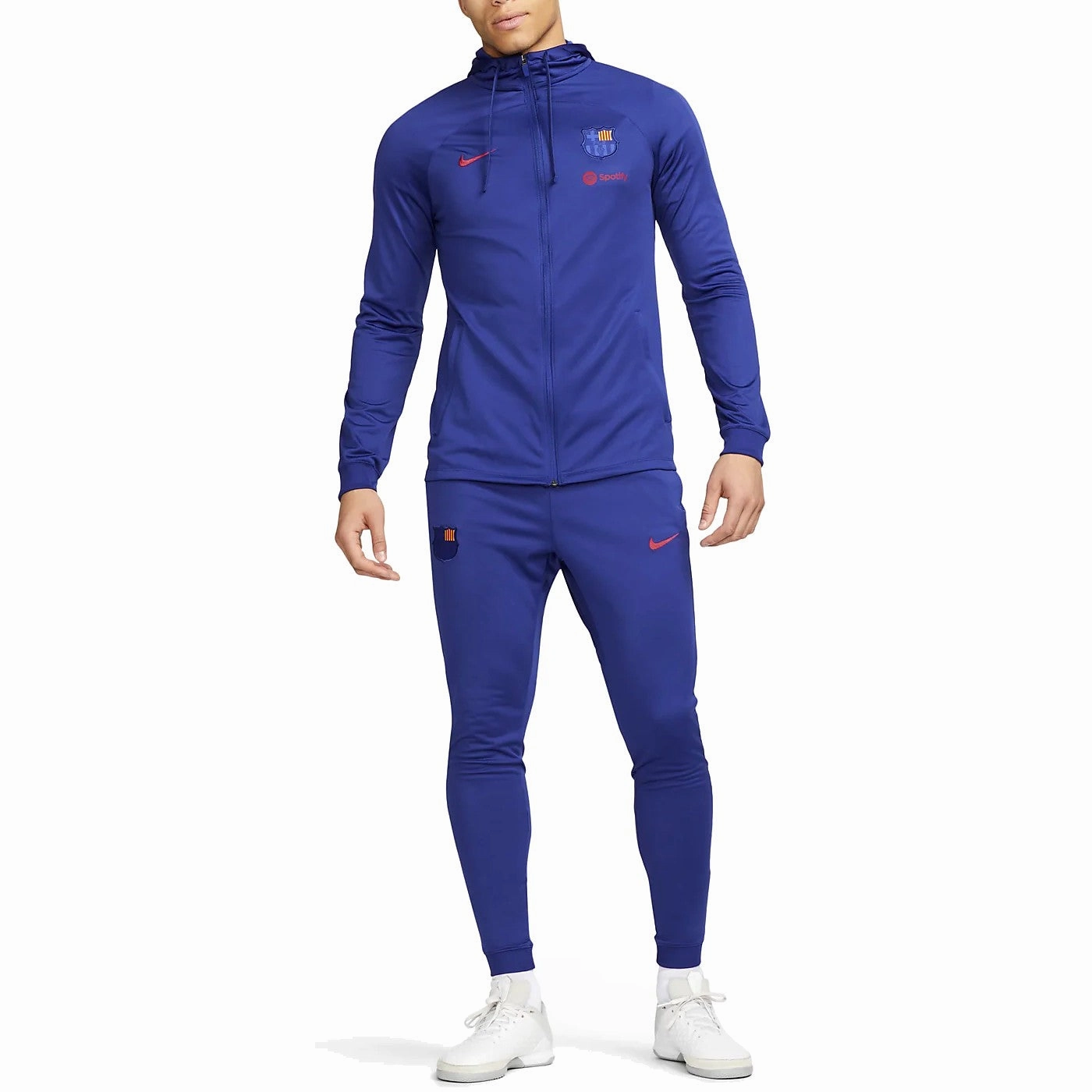 FC Barcelona blue training presentation hooded tracksuit 2023 - Nike HeatRegulating Fibers